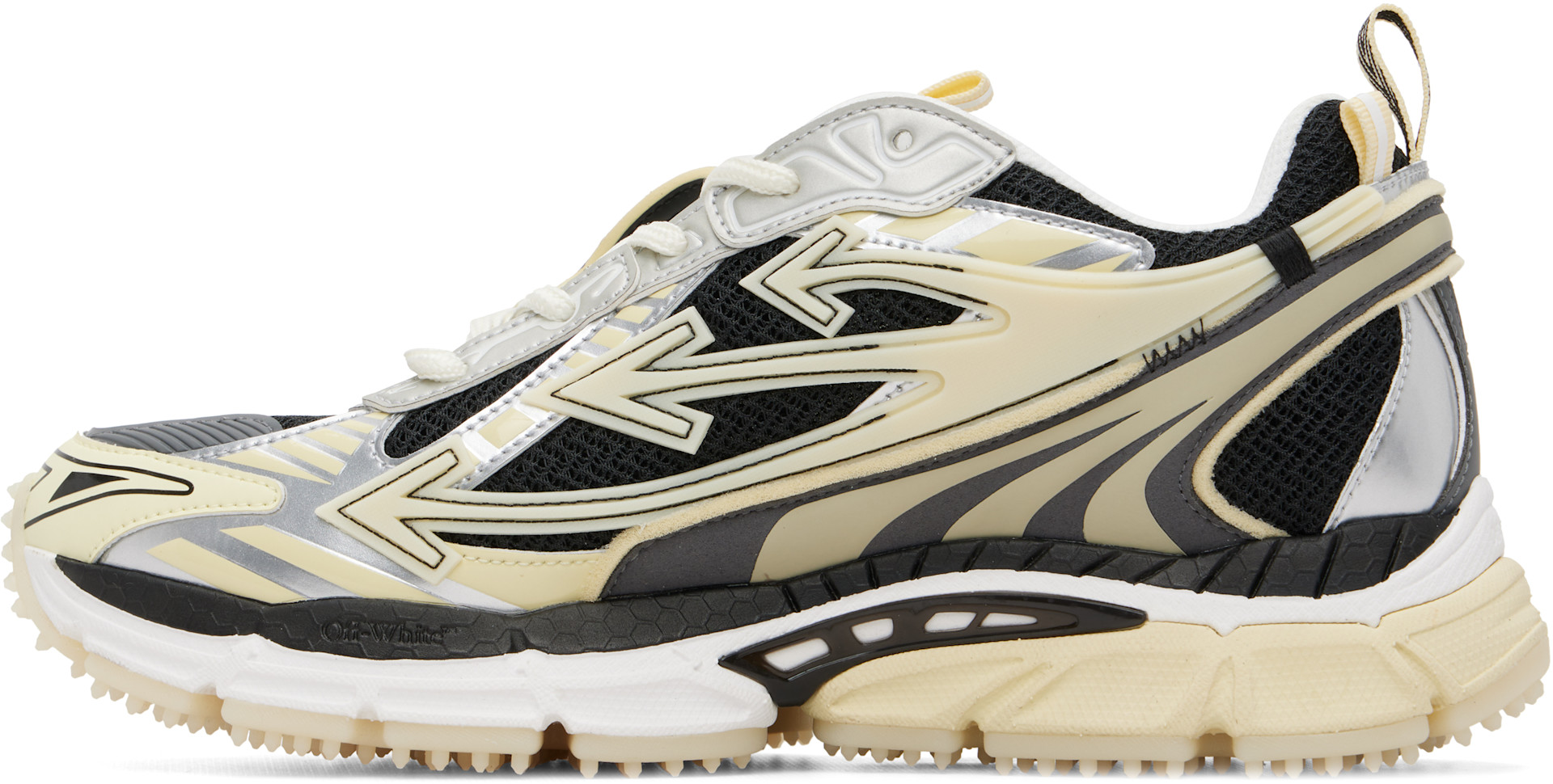 Off-White - Baskets Be Right Back noir et beige à garnitures phosphorescentes