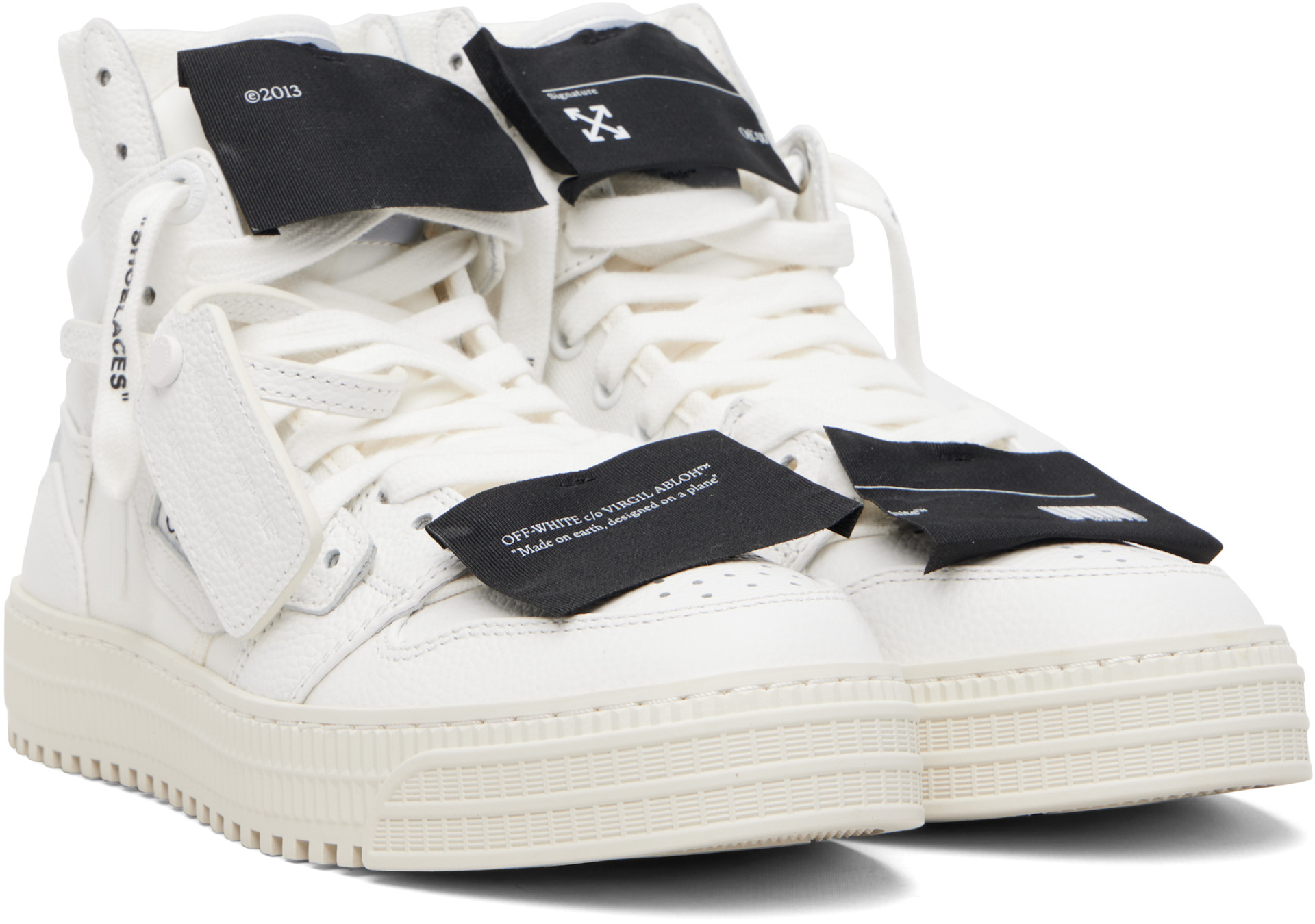 Off-White: White 3.0 Court High Top Sneakers | SSENSE