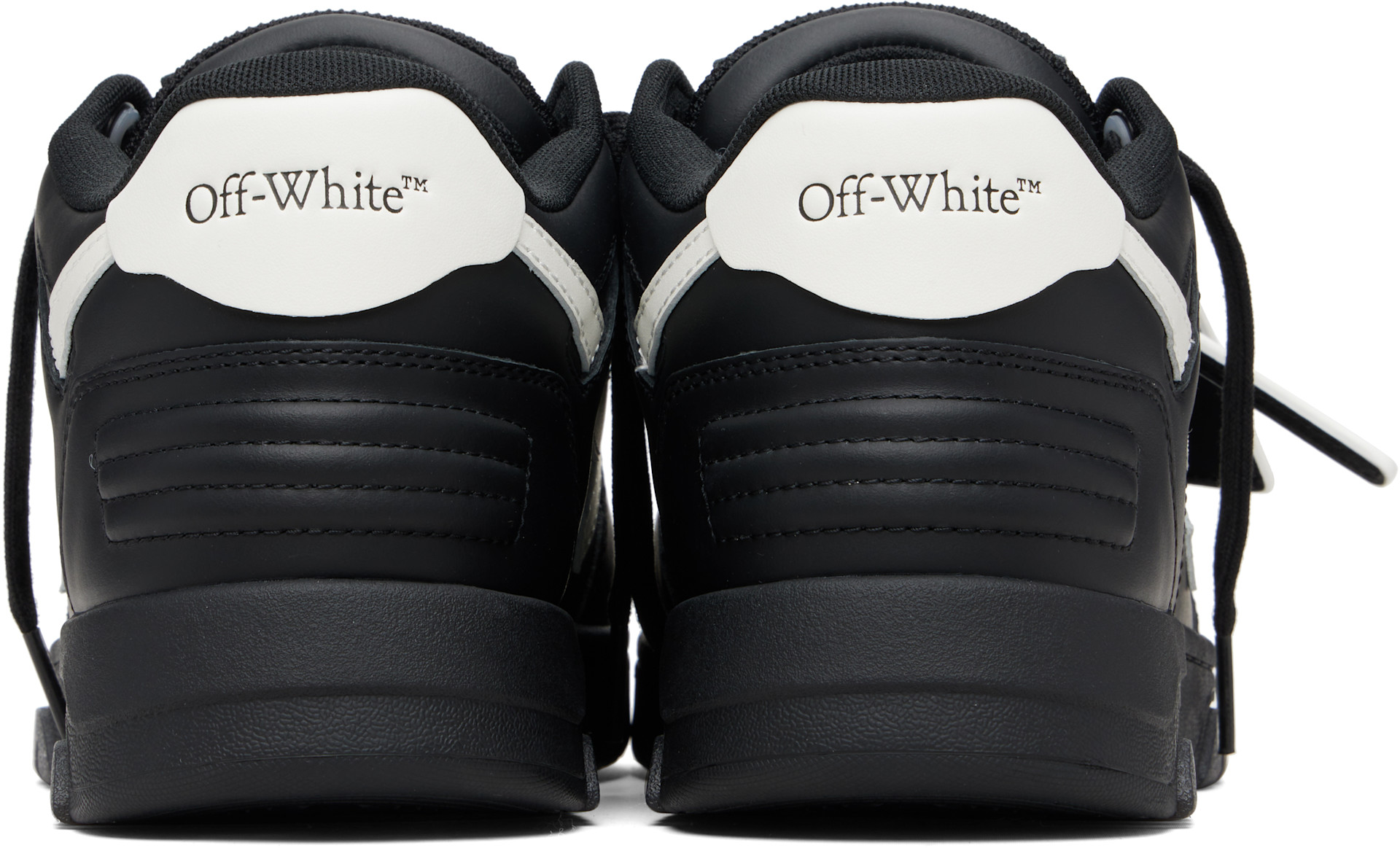 Off-White: Black 'Out Of Office' Leather Sneakers | SSENSE