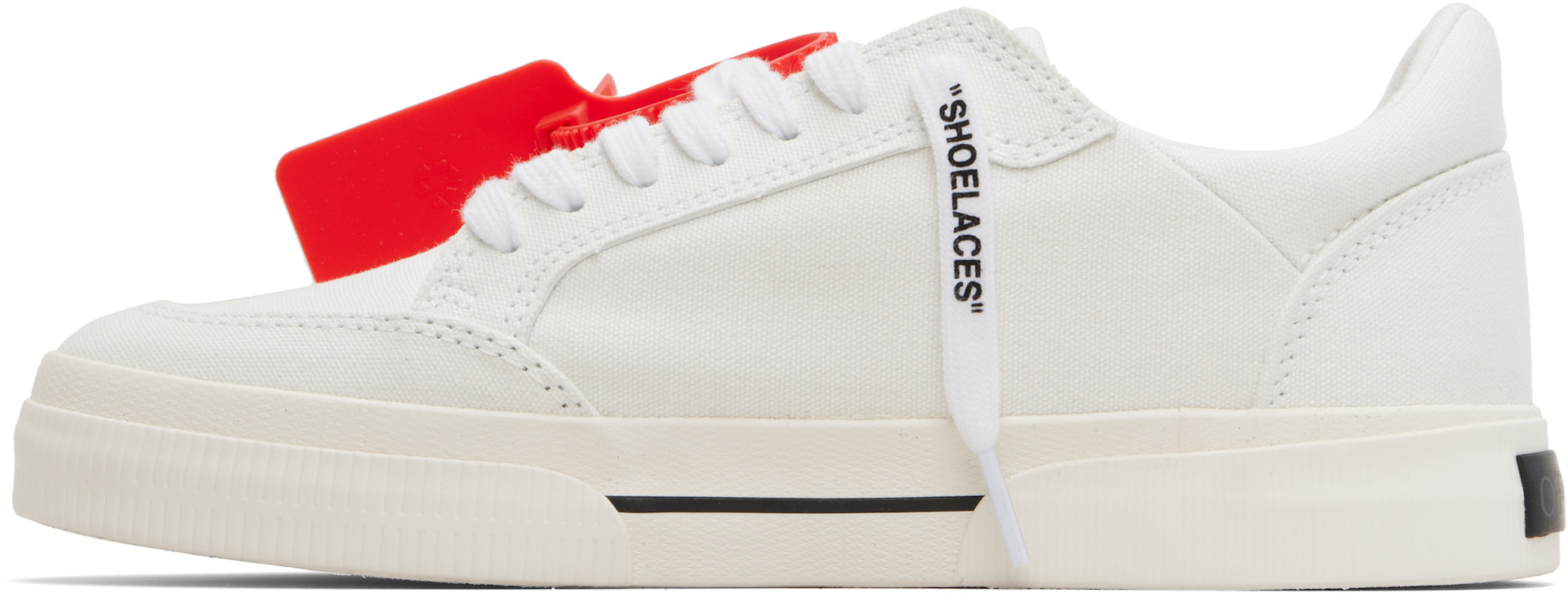 Off-White - Baskets basses vulcanisées blanches