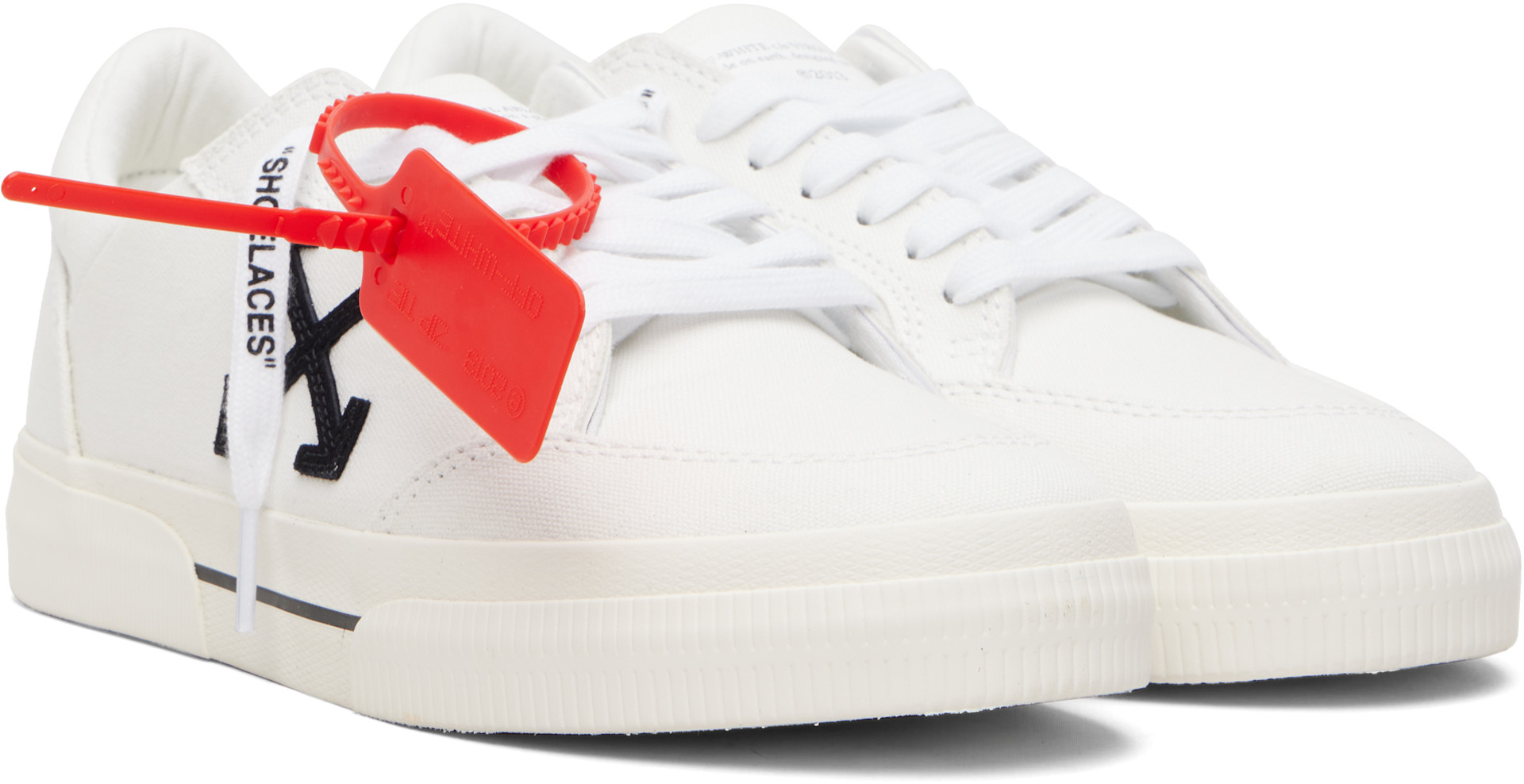 Off-White - Baskets basses vulcanisées blanches