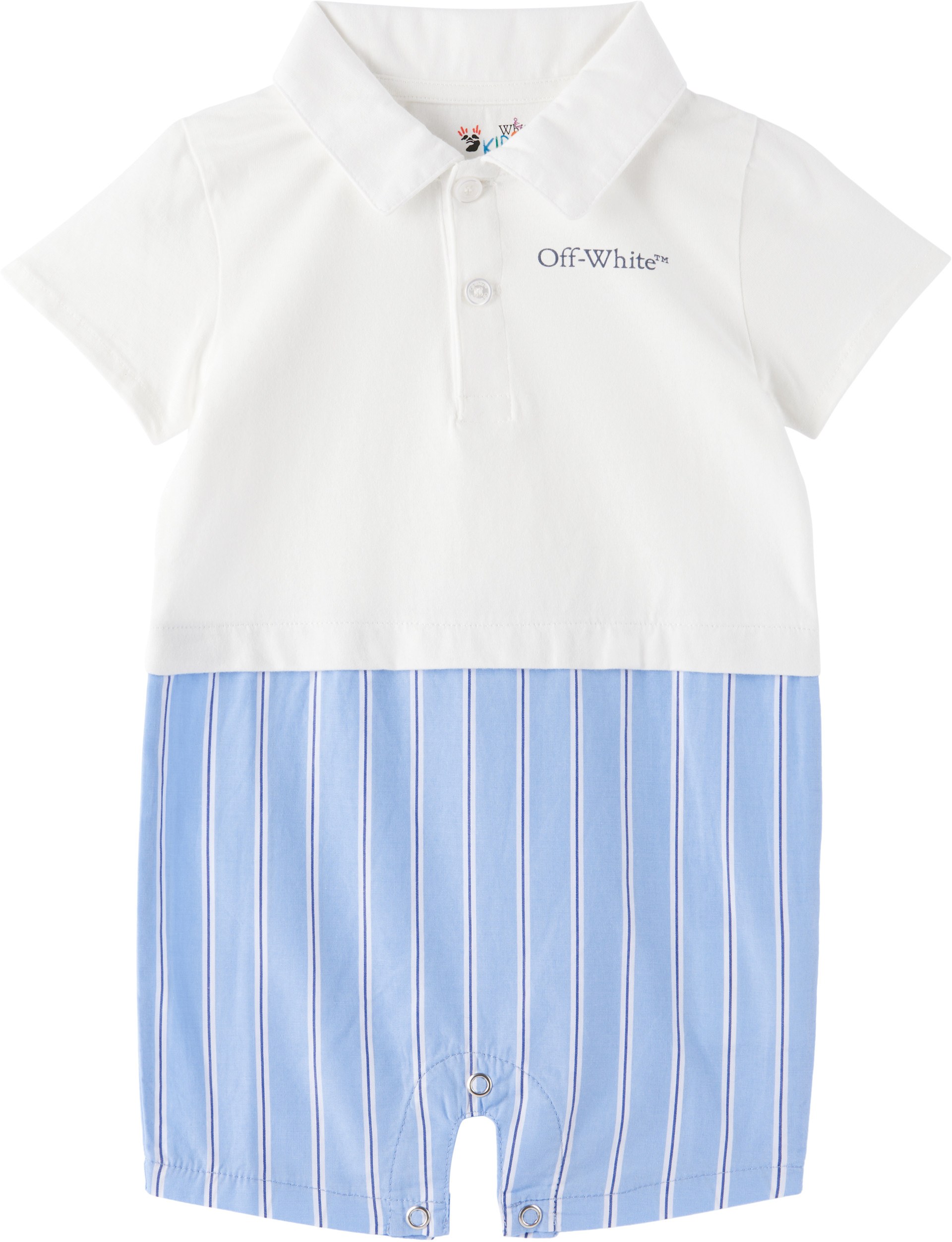 Off-White - Bébé | Combinaison blanc et bleu à logo