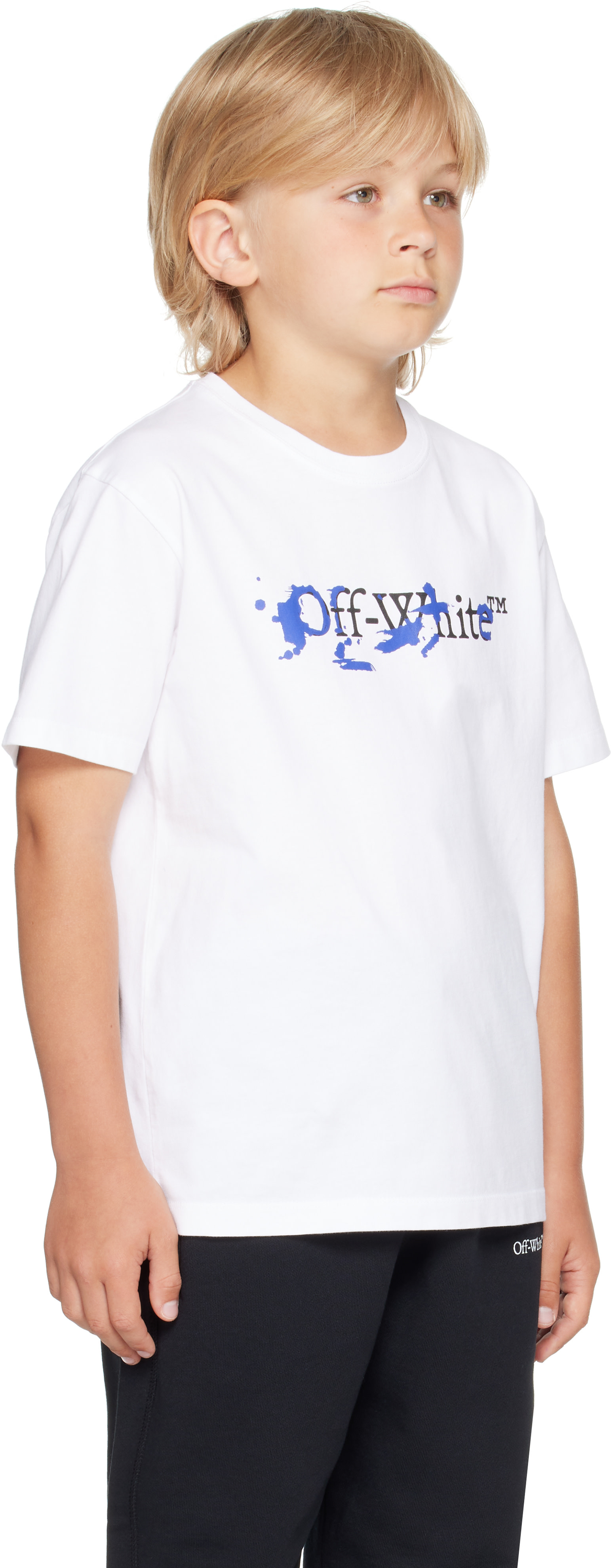 Off-White: Kids White Big Bookish Splat Ink T-shirt | SSENSE Germany