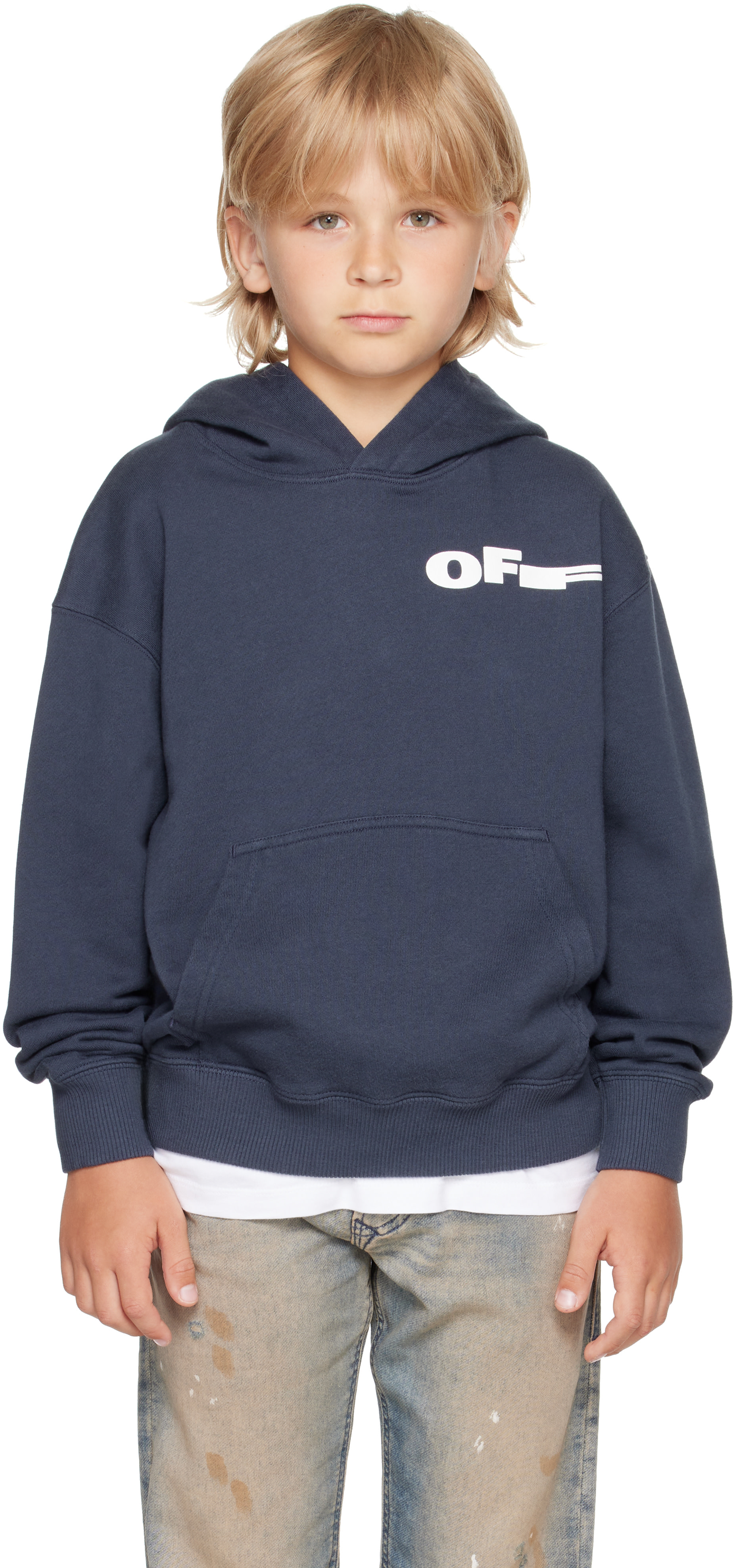 Off-White - キッズ｜ネイビー Type フーディ