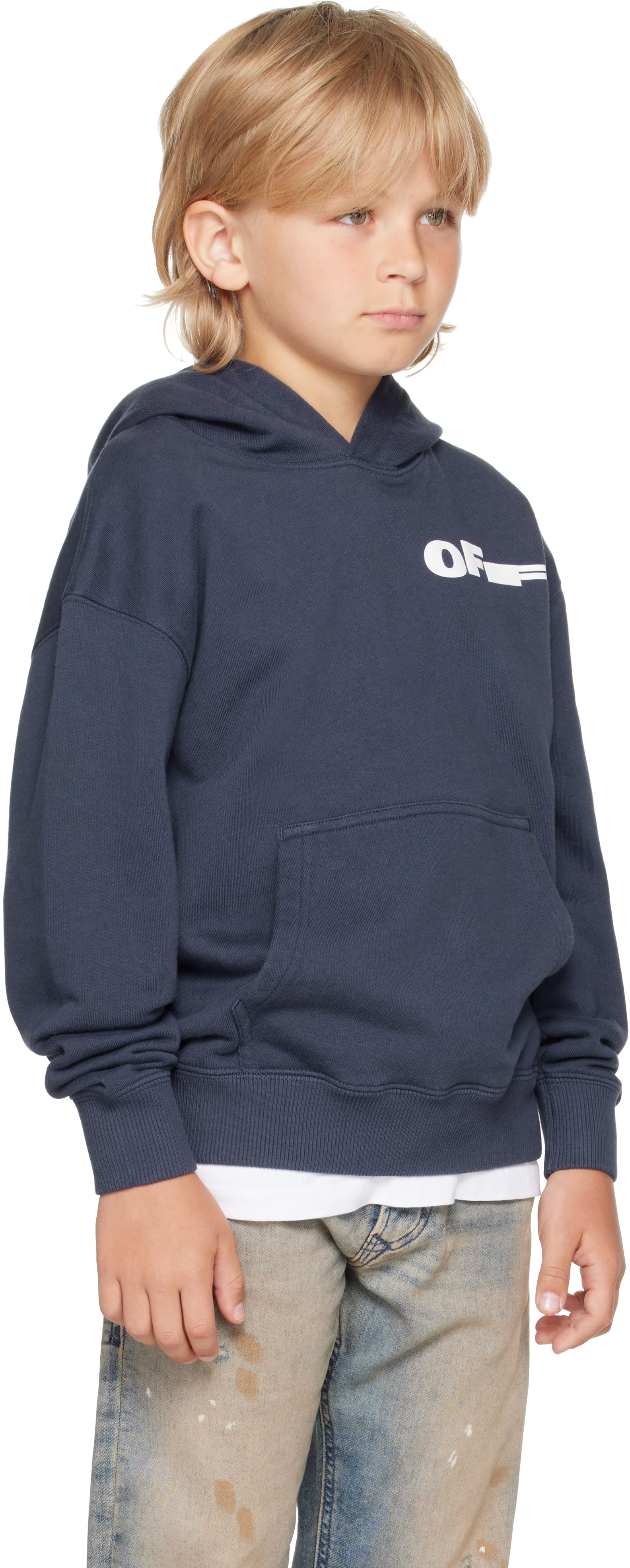 Off-White - キッズ｜ネイビー Type フーディ