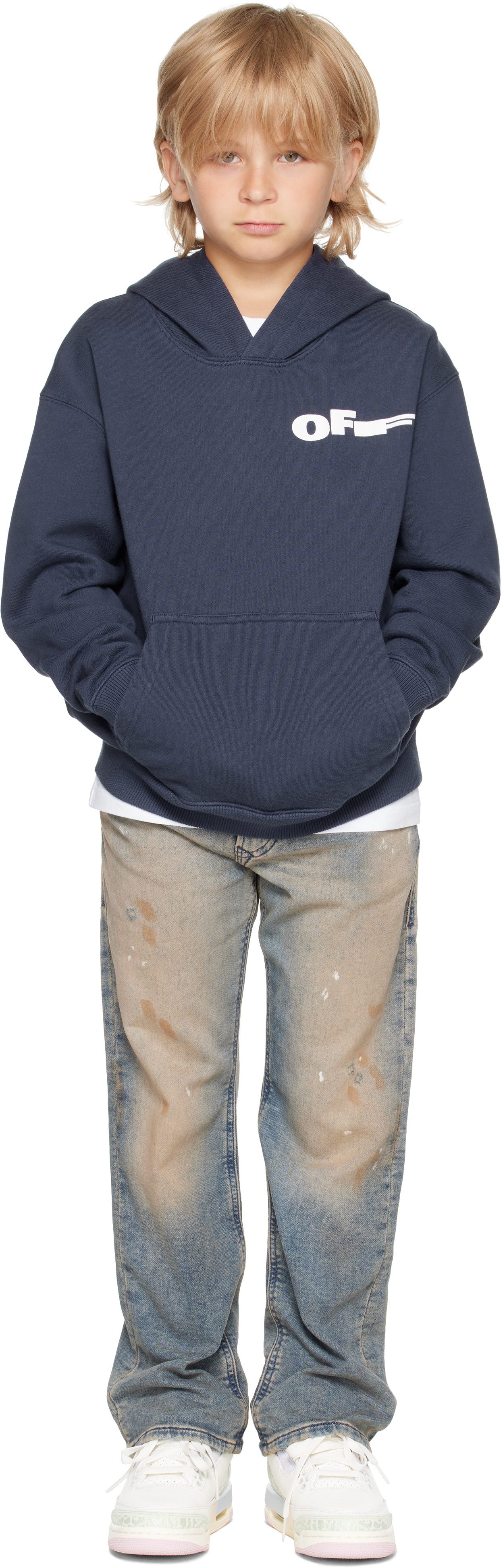 Off-White - Enfant | Pull à capuche Type bleu marine