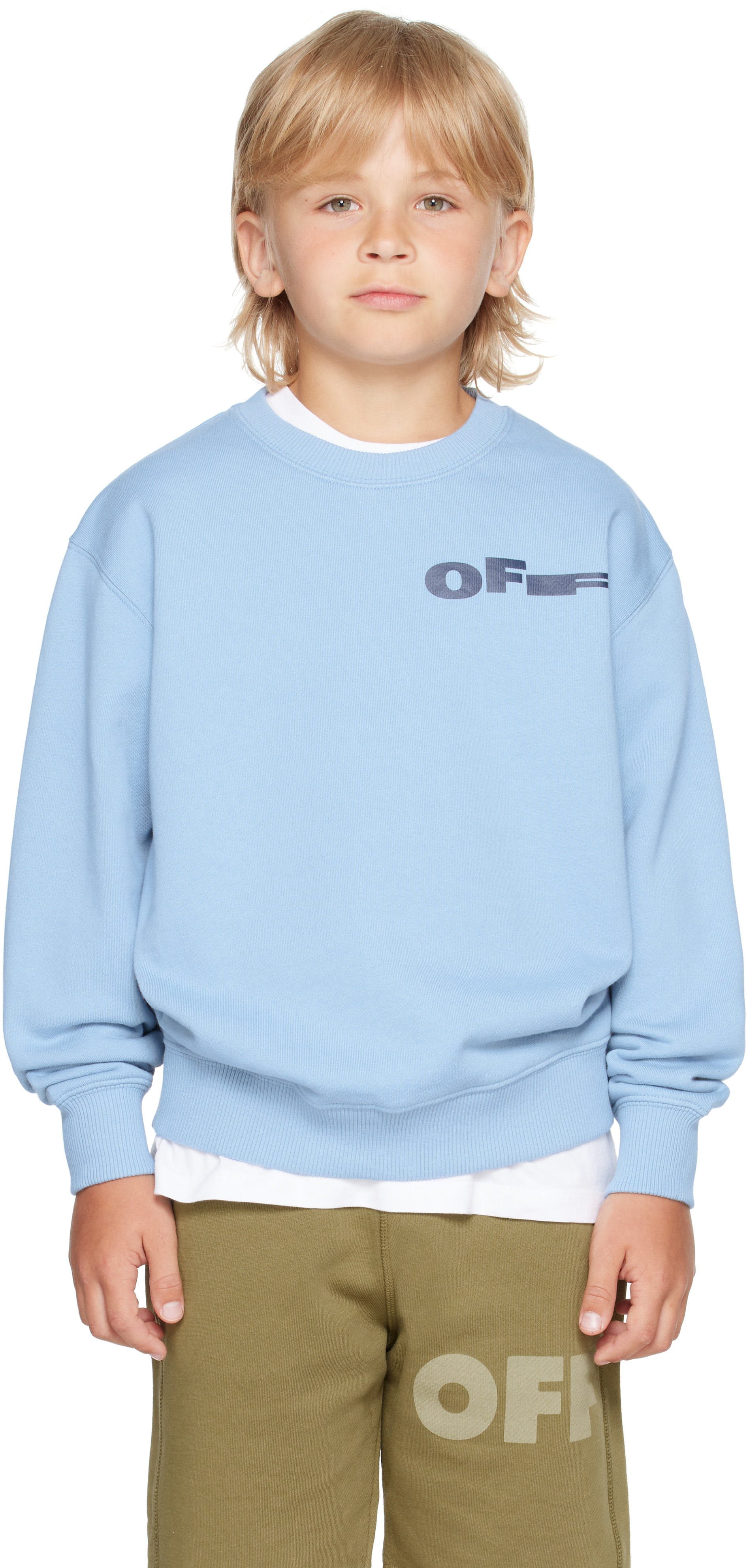 Off-White - Enfant | Pull à col ras du cou Type bleu à col ras du cou