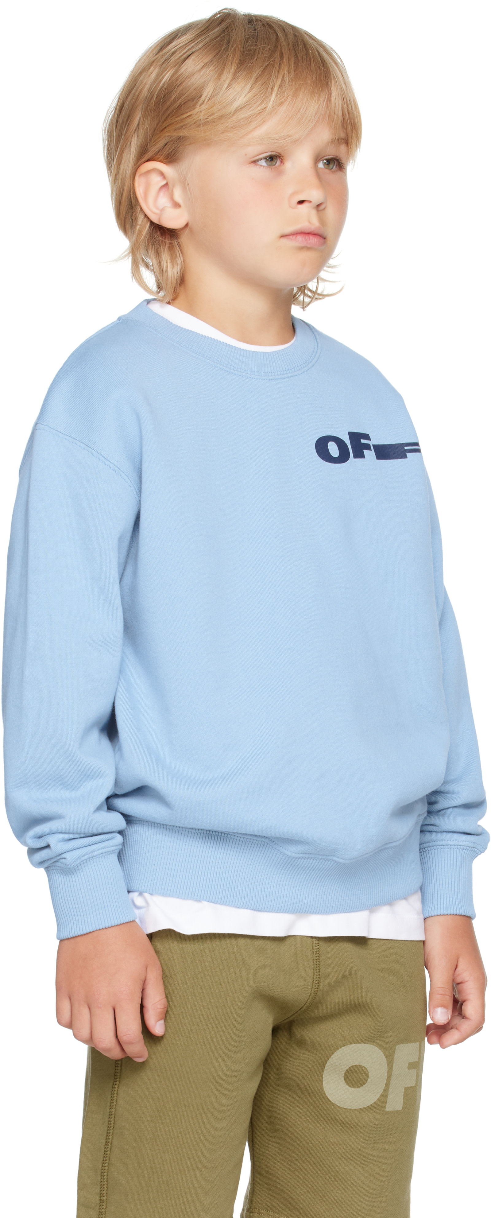 Off-White - Enfant | Pull à col ras du cou Type bleu à col ras du cou