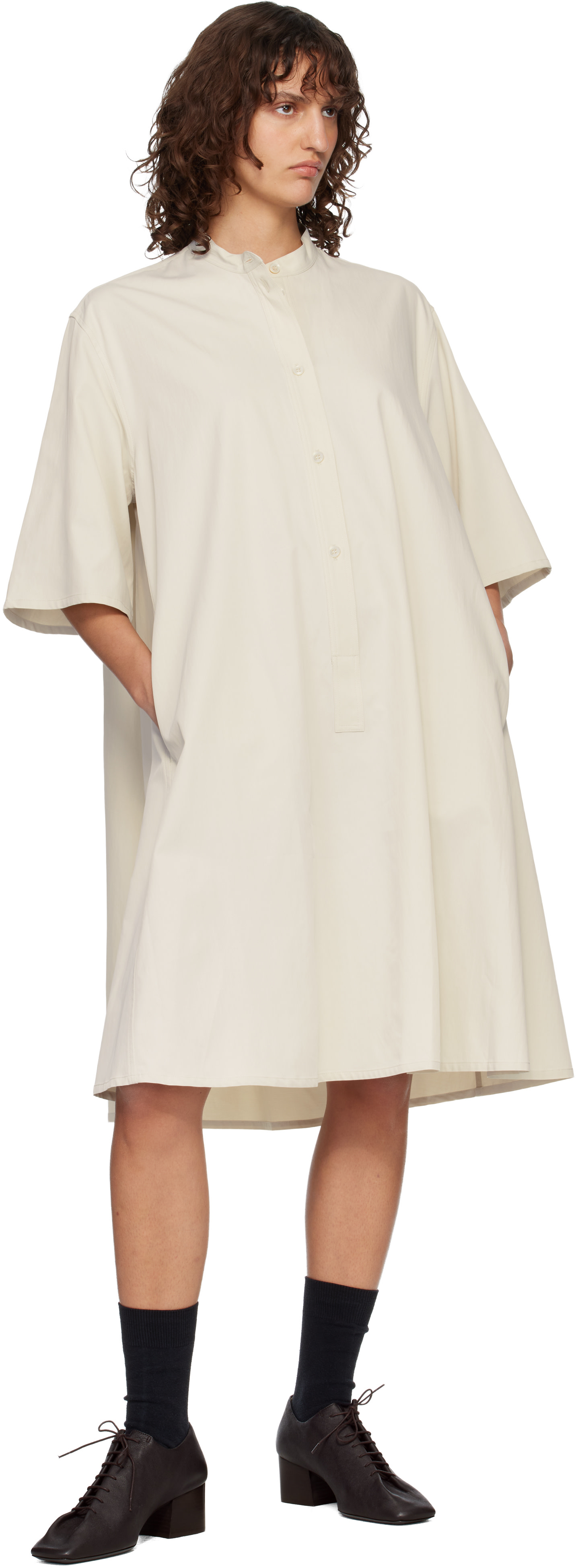 STUDIO NICHOLSON ブラウス レディース Studio Nicholson: Off-White Twill Minidress | SSENSE