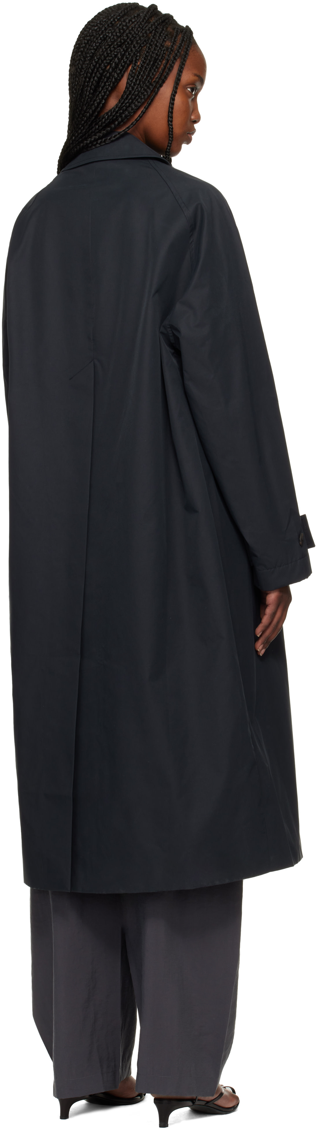 Studio Nicholson: Navy Holin Technical Cotton Trench Coat | SSENSE