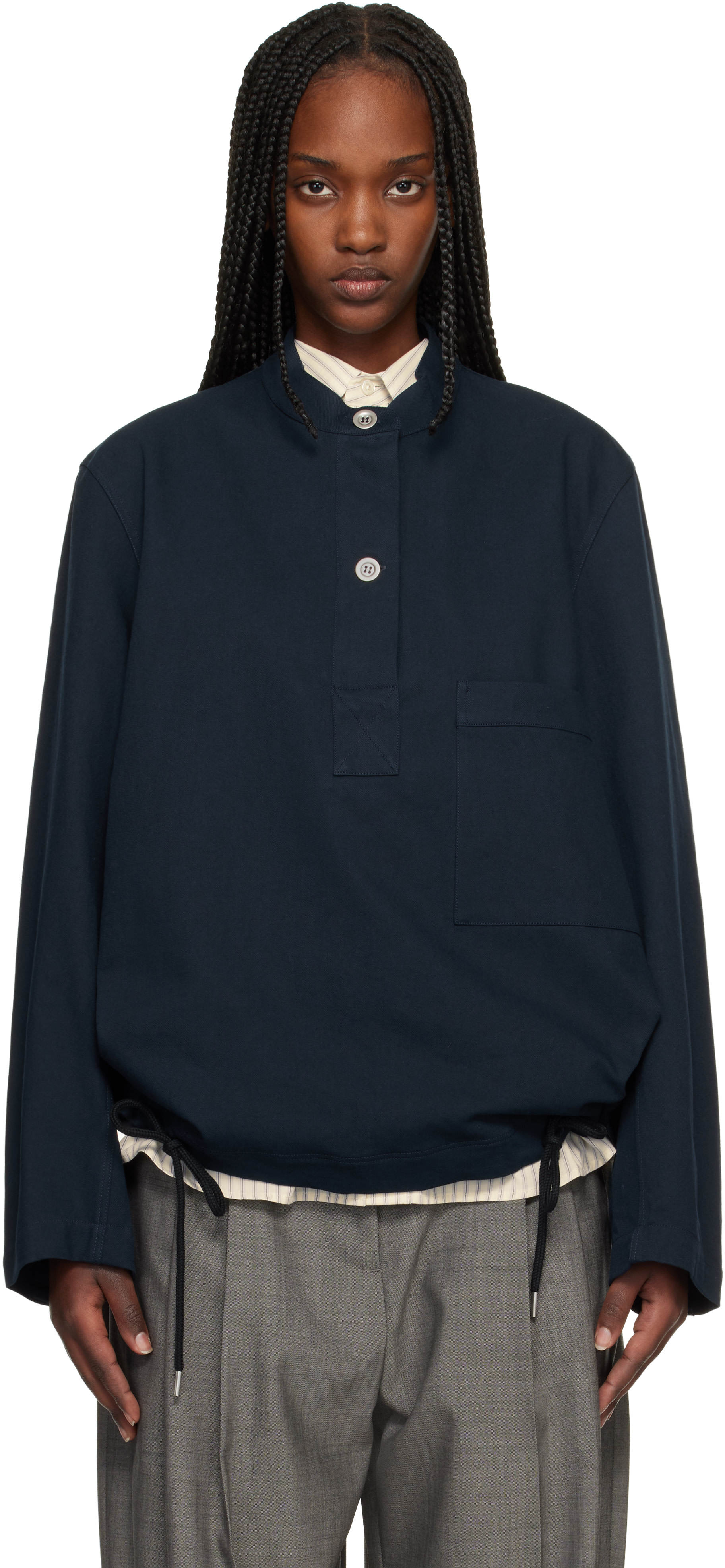 Studio Nicholson - Chemise Baye bleu marine