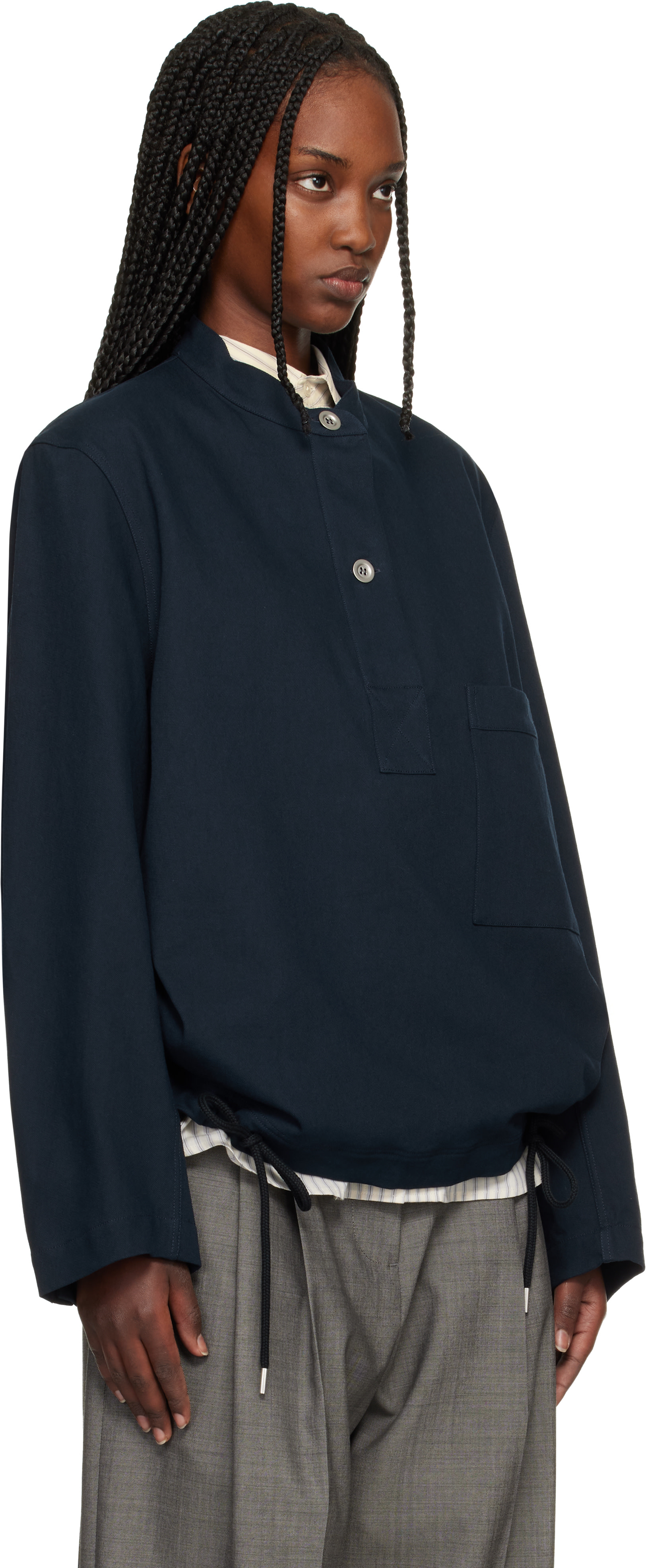 Studio Nicholson - Chemise Baye bleu marine