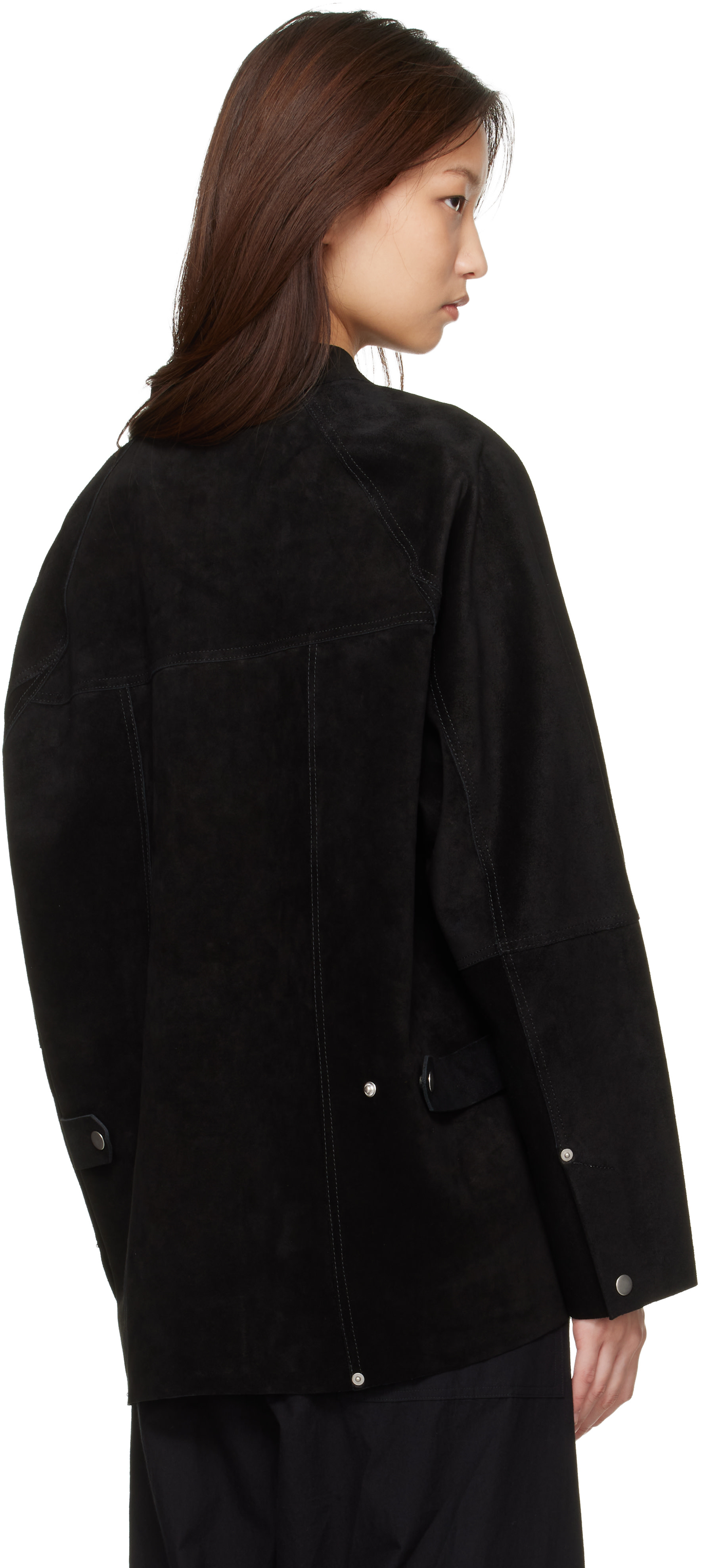 Studio Nicholson - Blouson Dash noir en suède