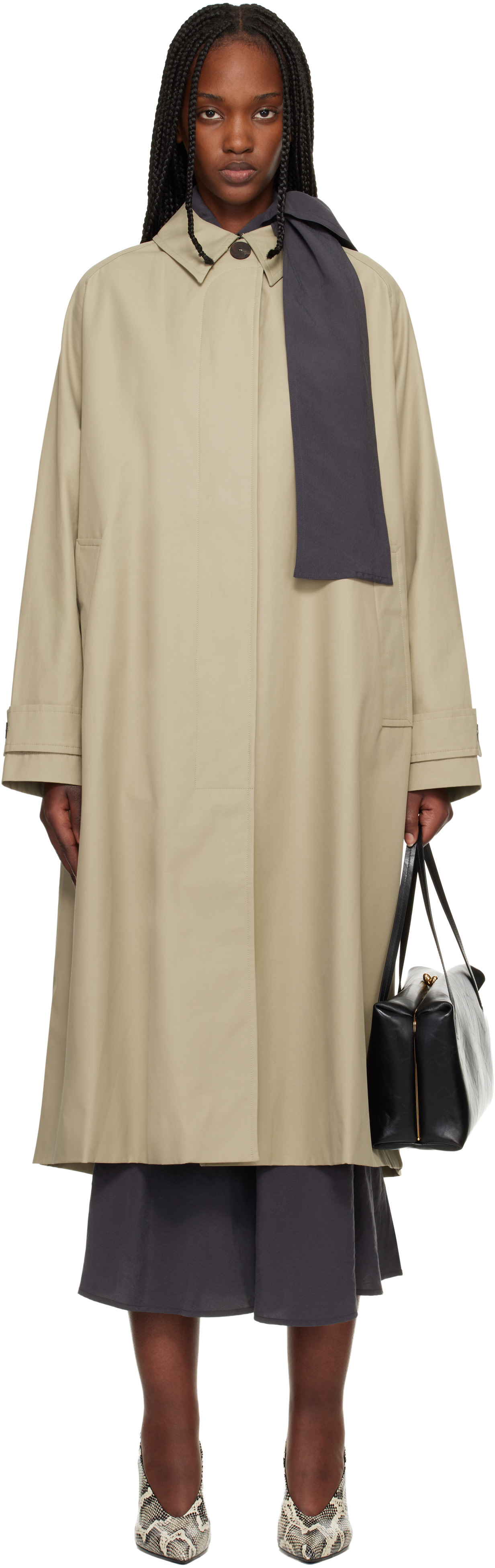 Studio Nicholson - Trench Holin beige en coton technique