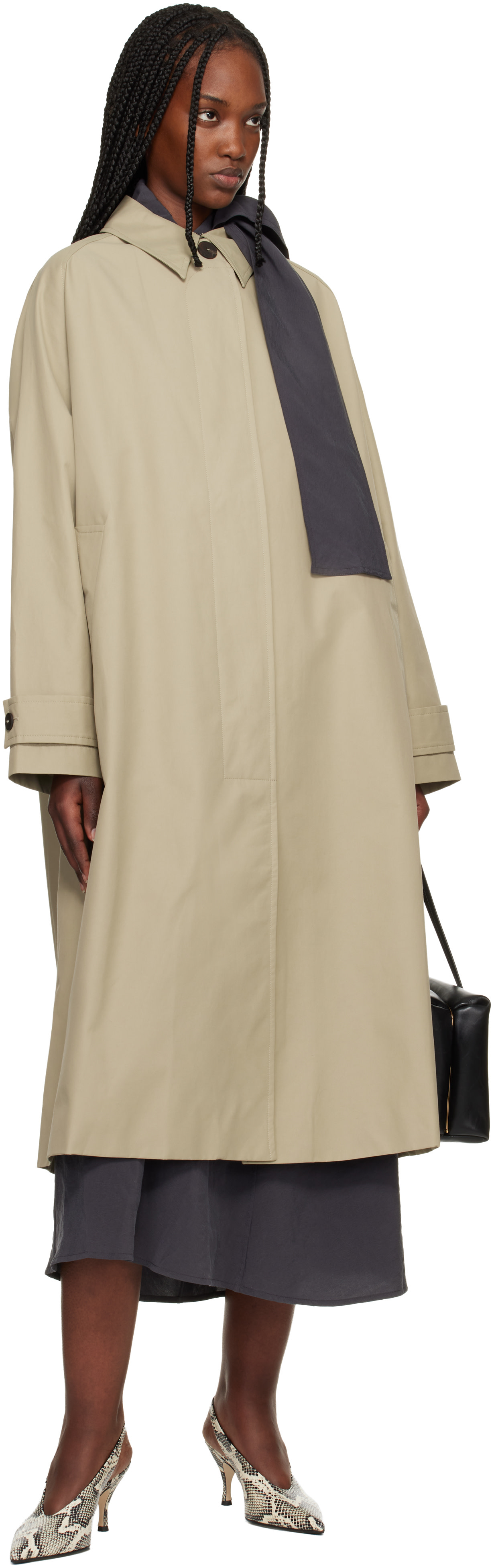 Studio Nicholson - Trench Holin beige en coton technique
