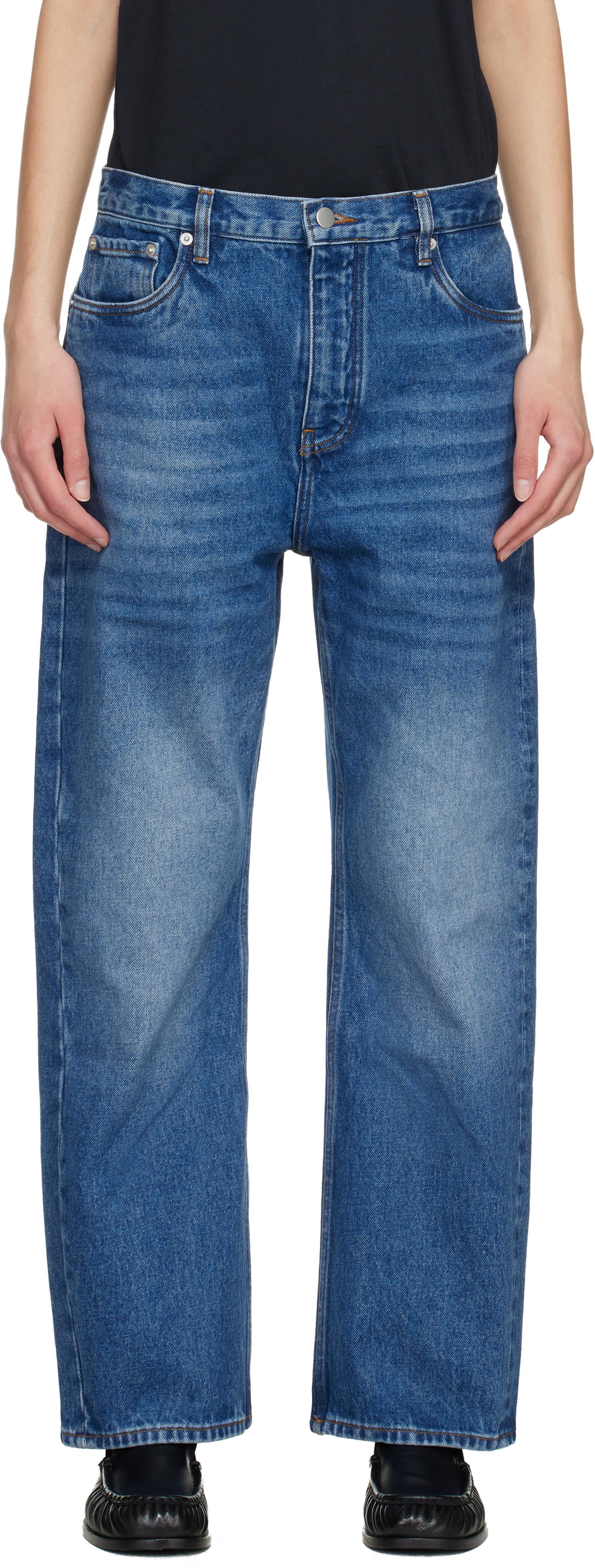 Studio Nicholson: Blue Denjo Jeans | SSENSE Canada