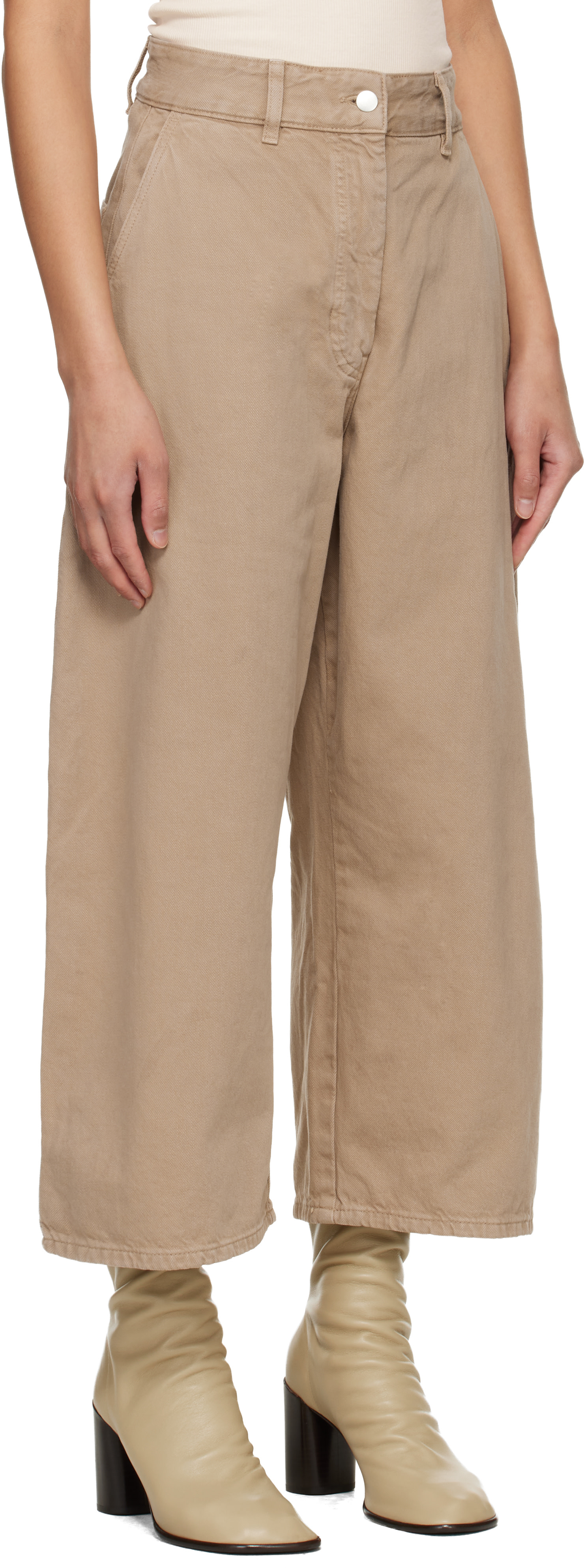 Studio Nicholson - Jean Chalco taupe en denim