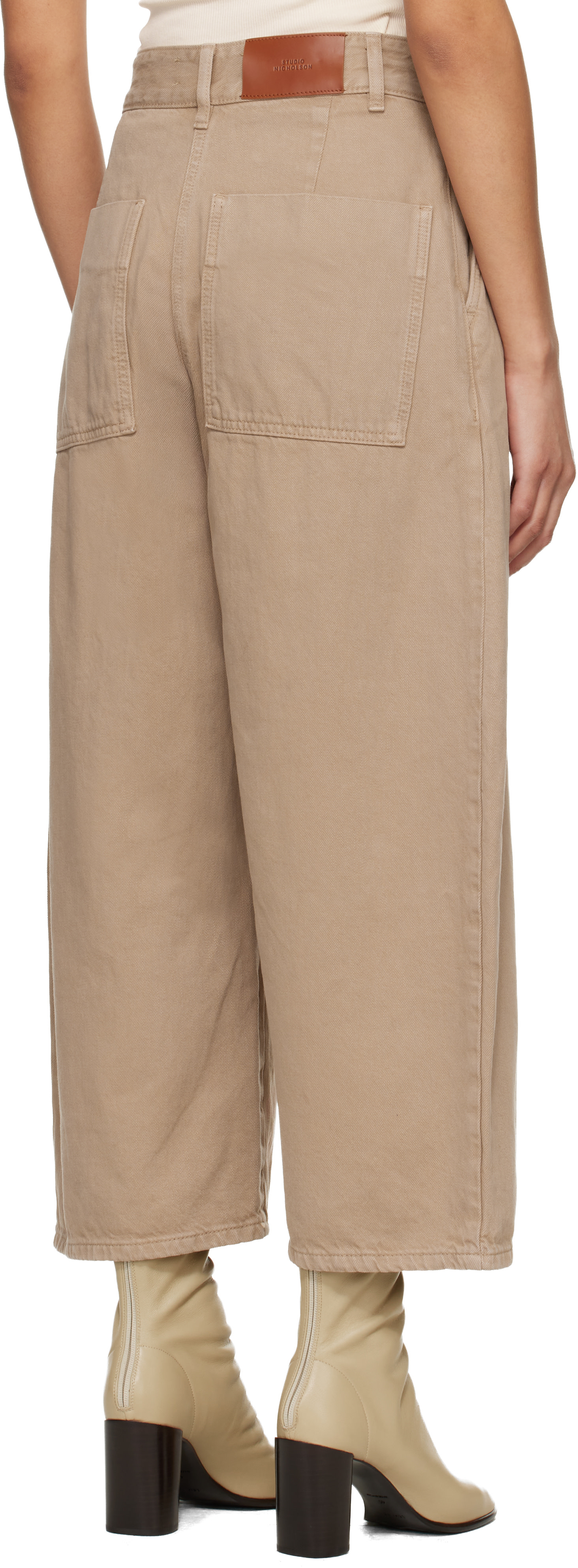 Studio Nicholson - Jean Chalco taupe en denim