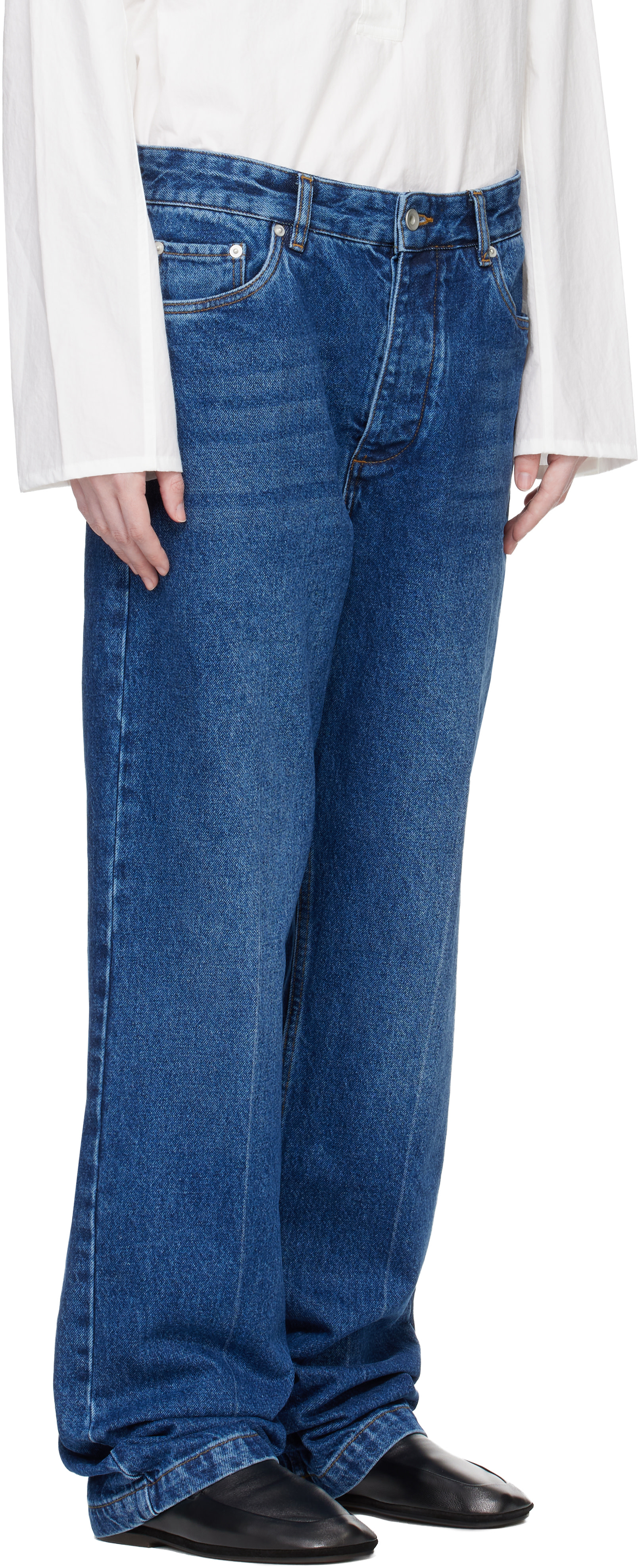 Studio Nicholson - Jean Barra bleu en denim