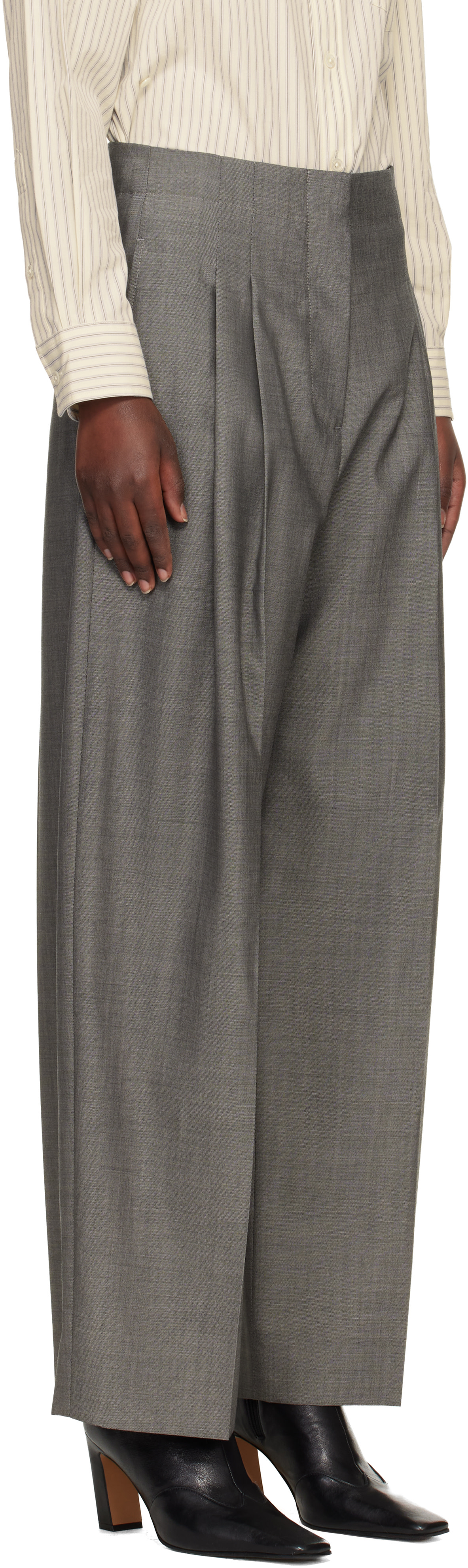 Studio Nicholson: Gray Lira Trousers | SSENSE