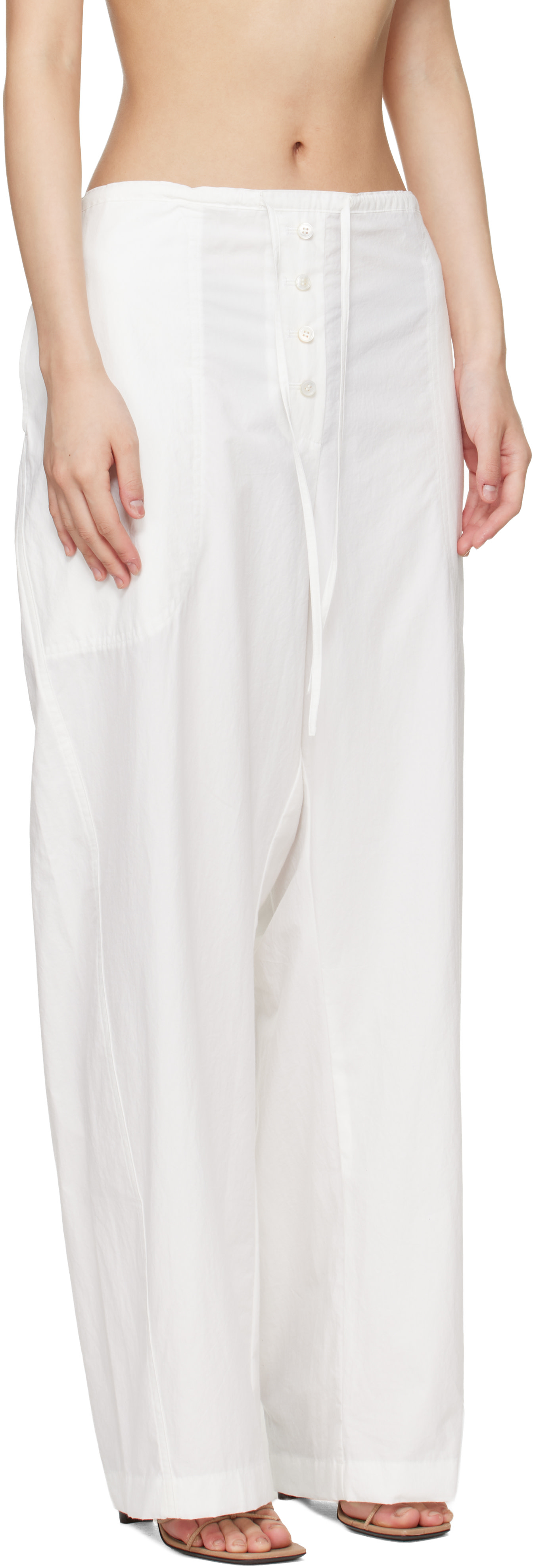 Studio Nicholson - Pantalon Ventura blanc