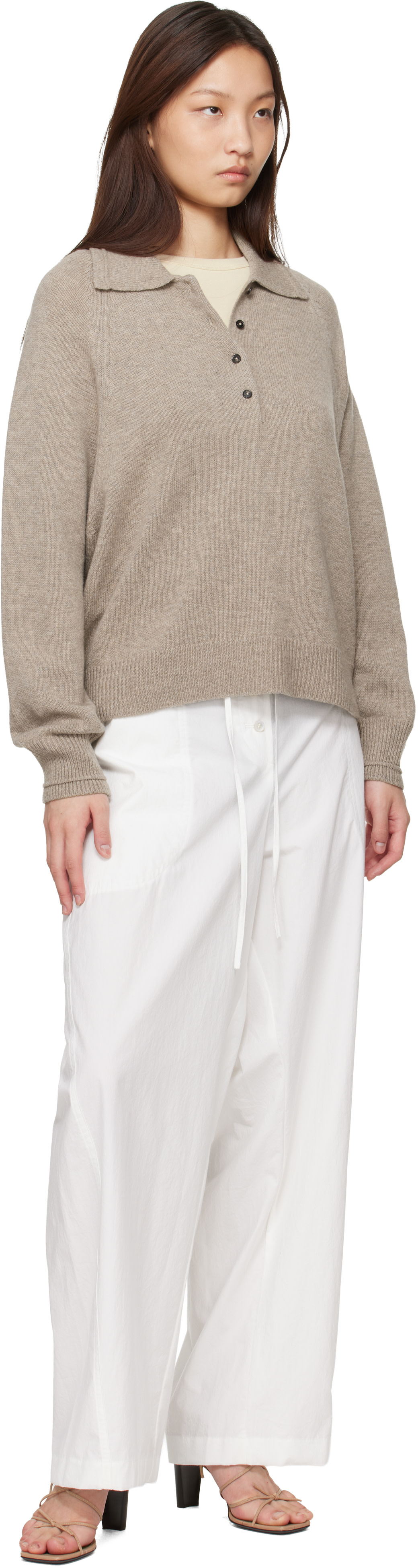 Studio Nicholson - Pantalon Ventura blanc