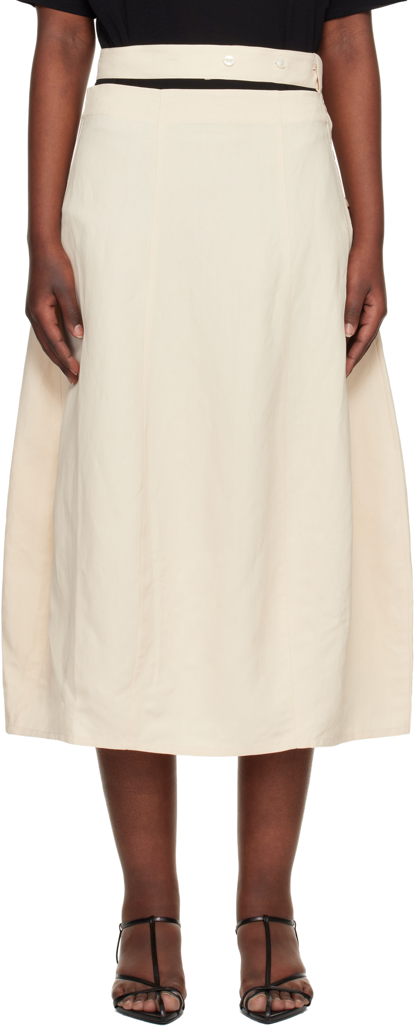 Studio Nicholson - Jupe midi Orcha beige