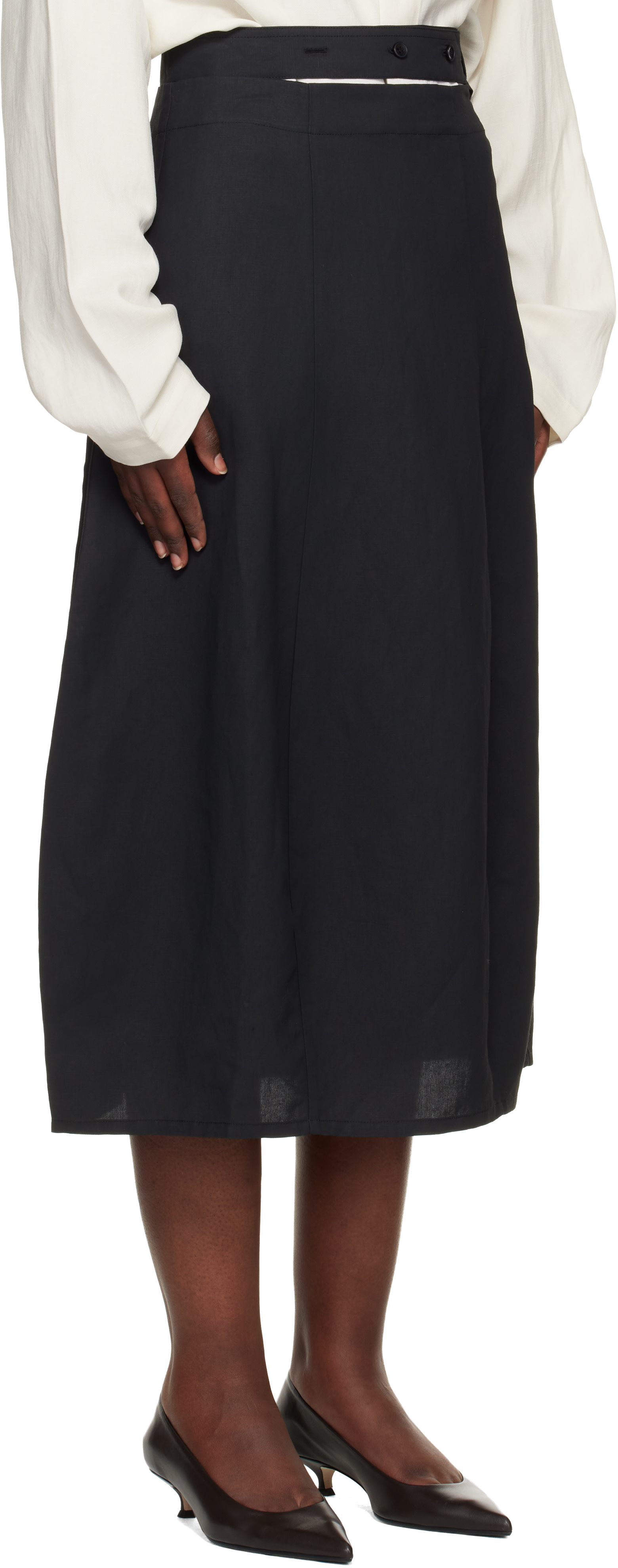 Studio Nicholson - Jupe midi Orcha noire