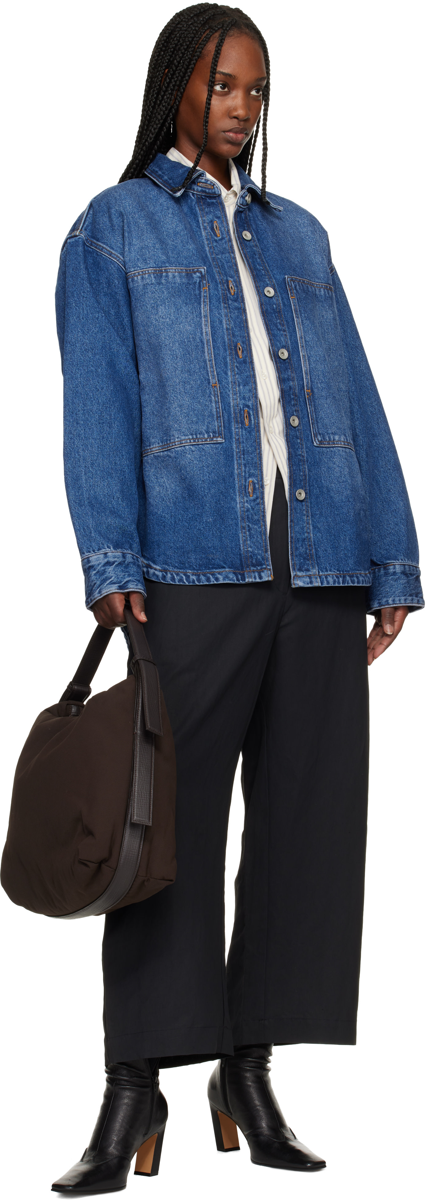 Studio Nicholson - Chemise Paso bleue en denim
