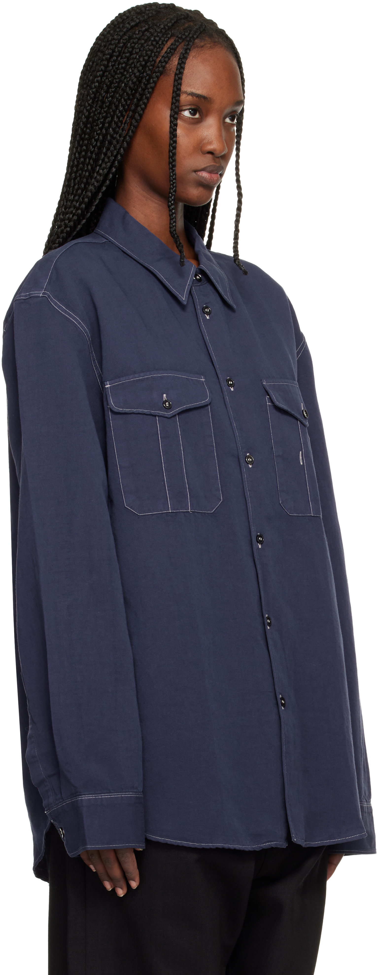 Studio Nicholson - Chemise Louro bleue