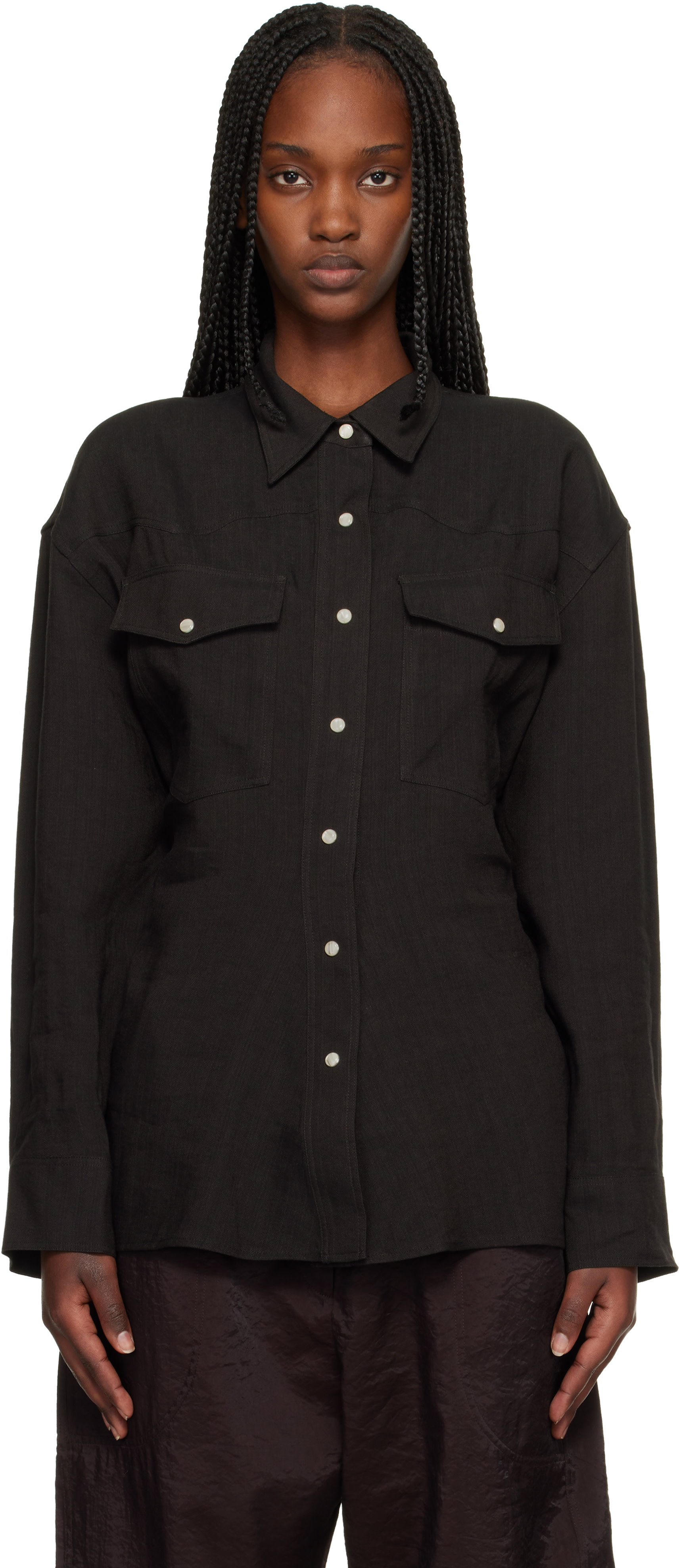 Studio Nicholson - Chemise Krauss brune