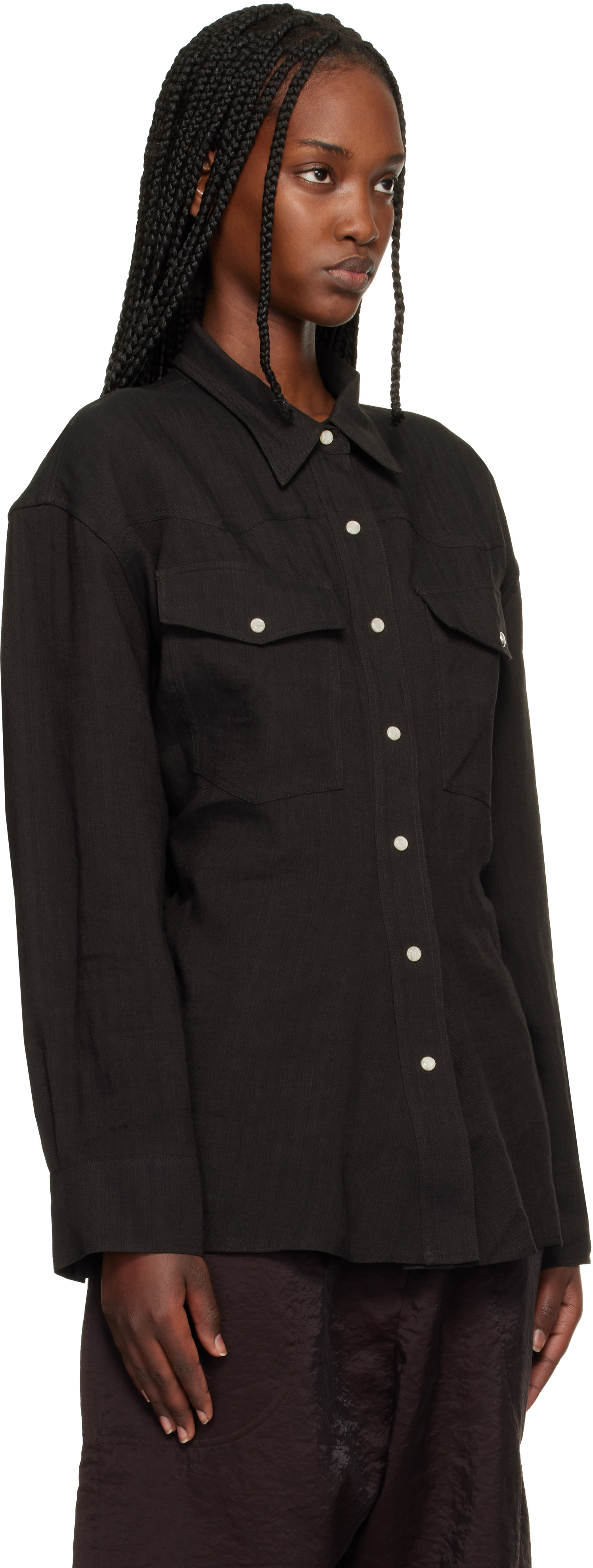 Studio Nicholson - Chemise Krauss brune