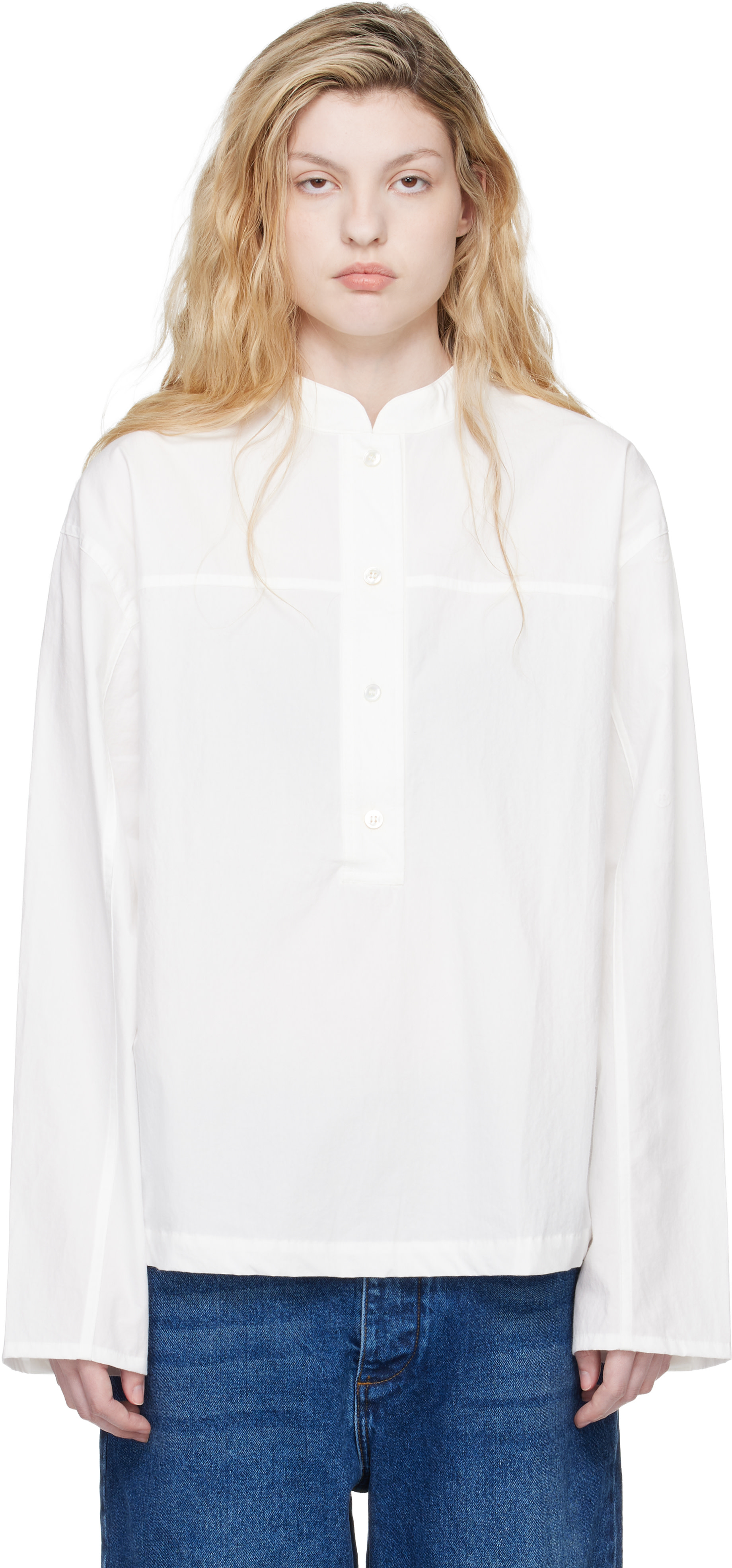 Studio Nicholson: White Vega Shirt | SSENSE