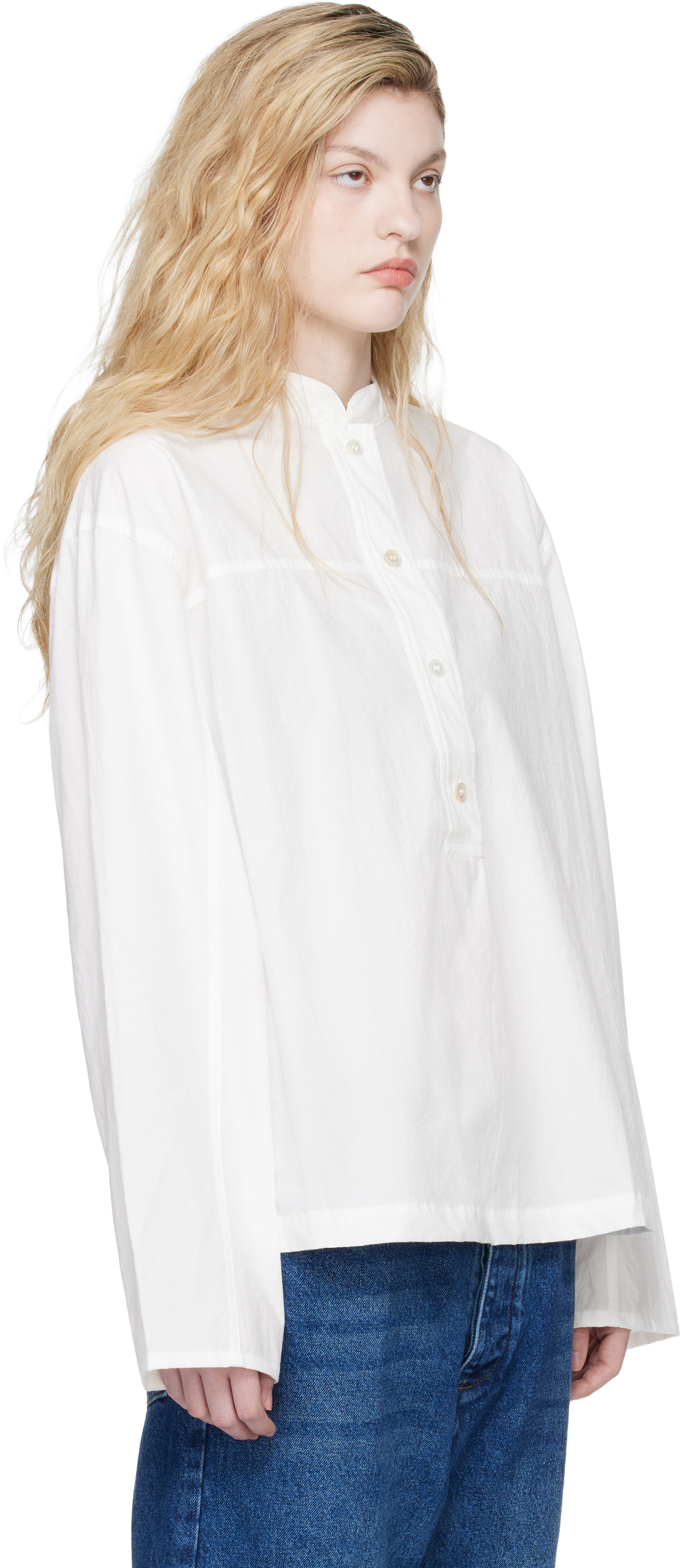 Studio Nicholson: White Vega Shirt | SSENSE