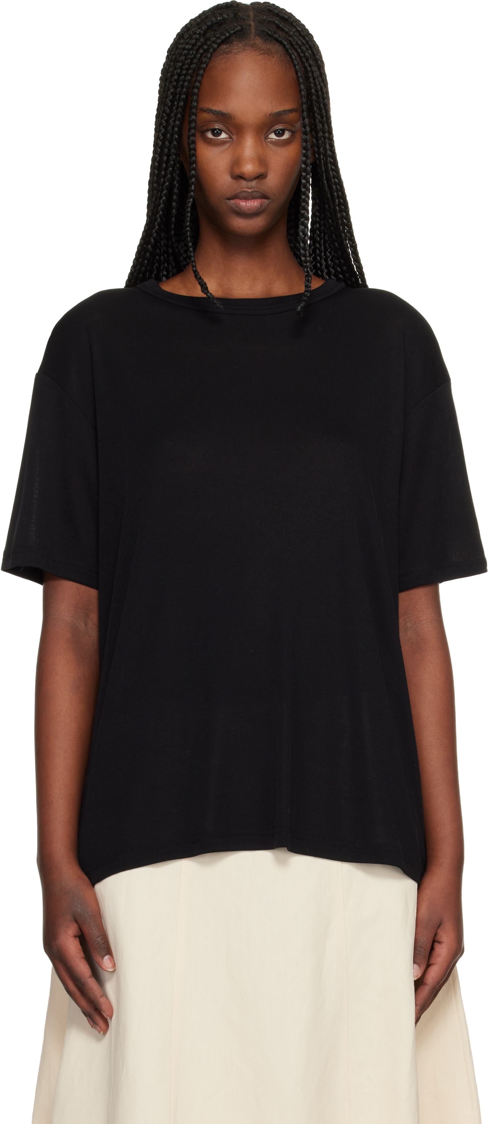 Studio Nicholson: Black Rond T-shirt | SSENSE