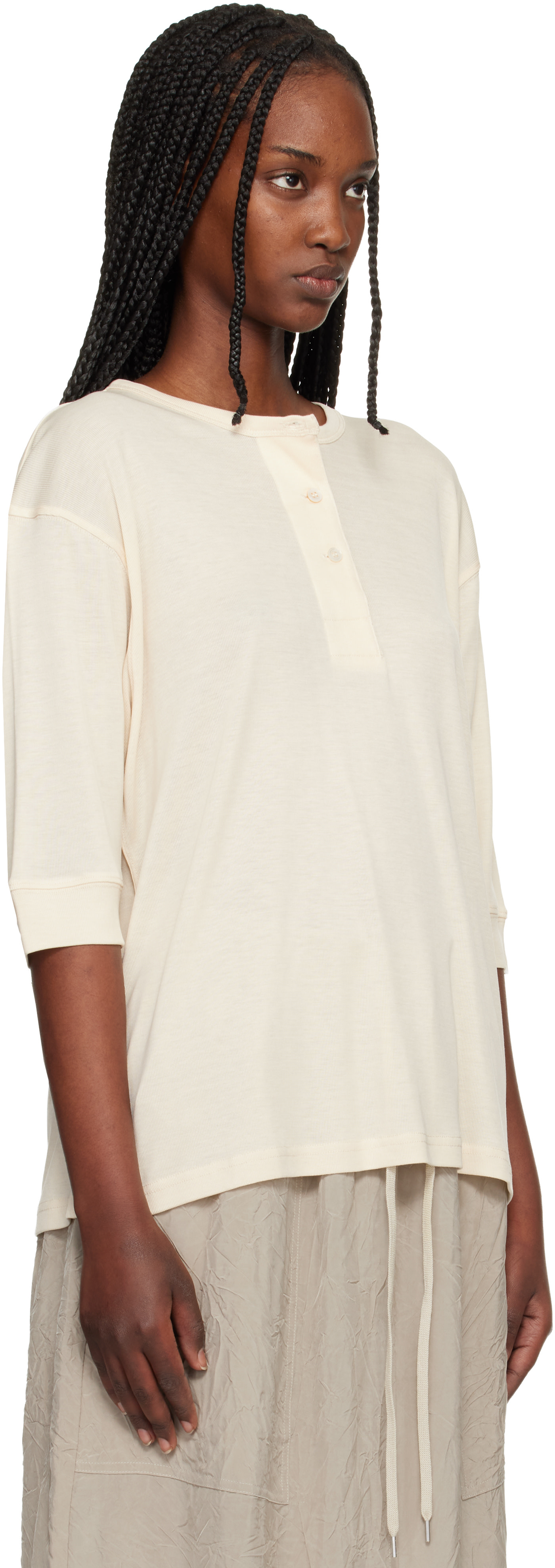 Studio Nicholson - Henley Lorem beige en jersey