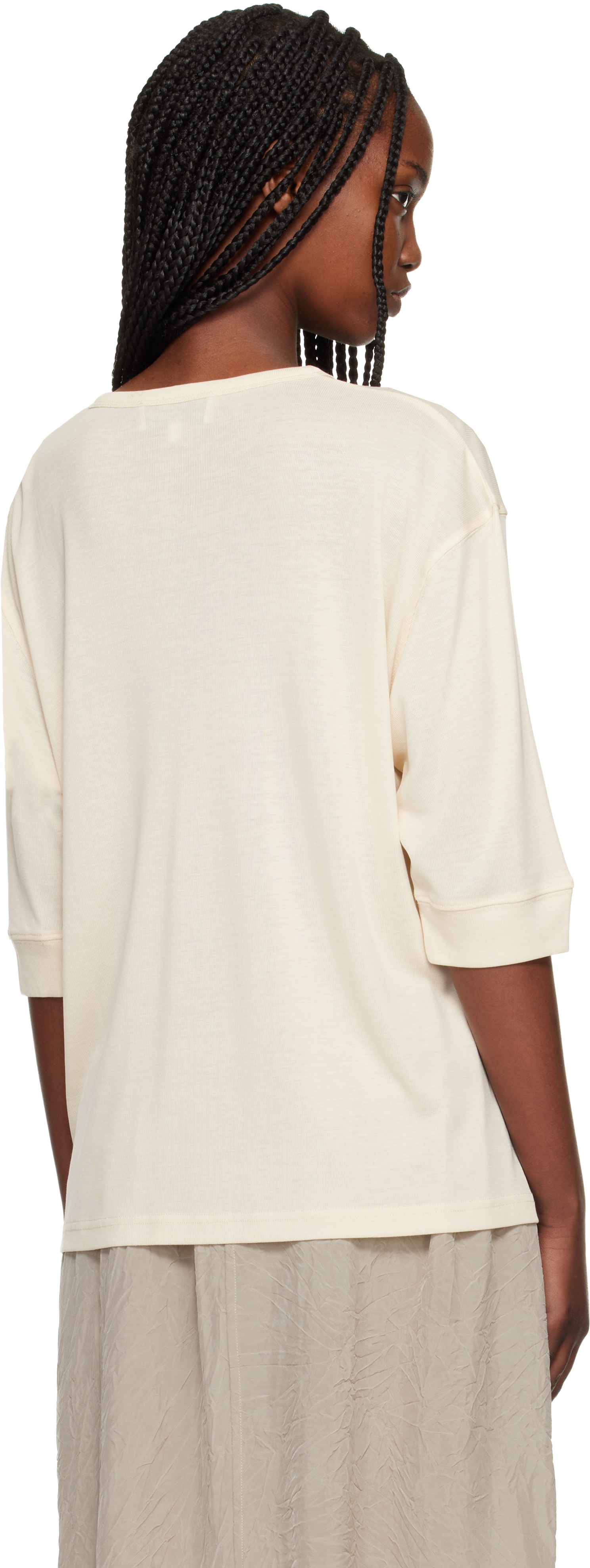 Studio Nicholson: Beige Lorem Jersey Henley | SSENSE