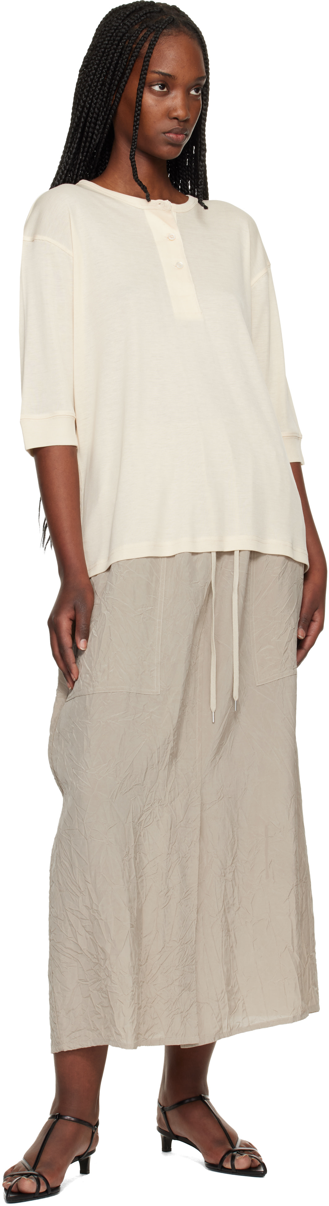 Studio Nicholson - Henley Lorem beige en jersey