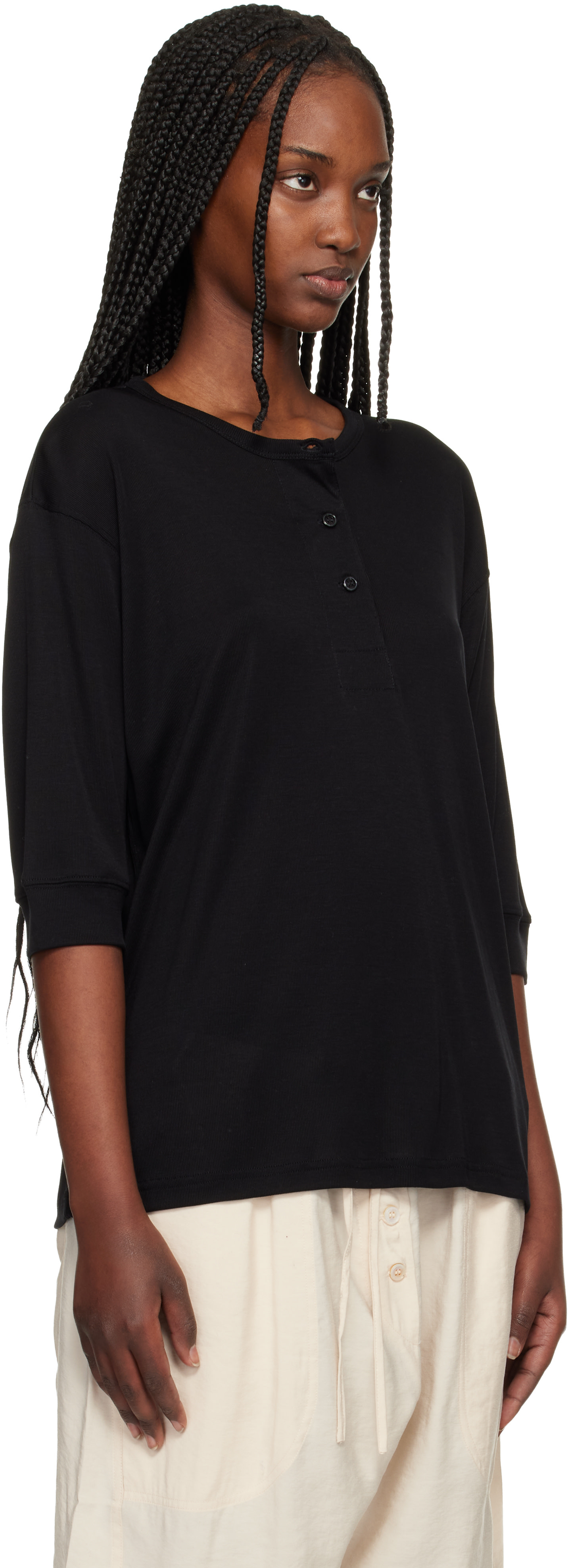 Studio Nicholson - Henley Lorem noir en jersey