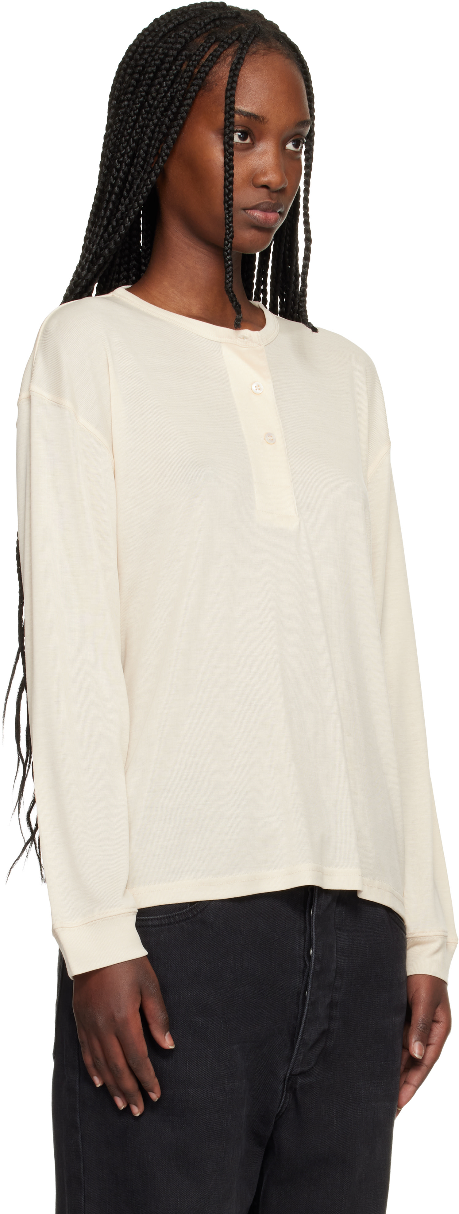 Studio Nicholson: Beige Rutas Jersey Henley | SSENSE