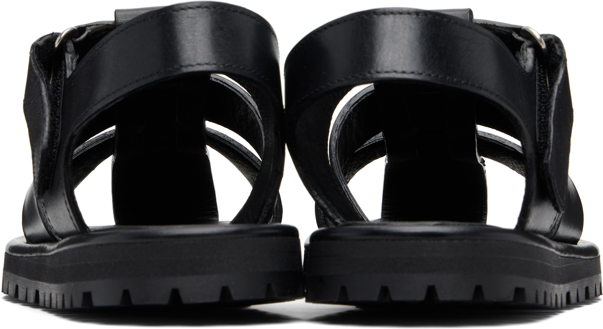 Studio Nicholson: Black Sandom Sandals | SSENSE