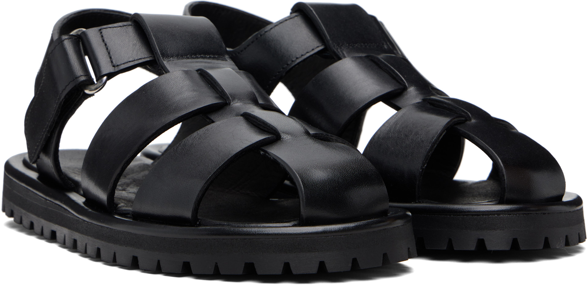 Studio Nicholson: Black Sandom Sandals | SSENSE