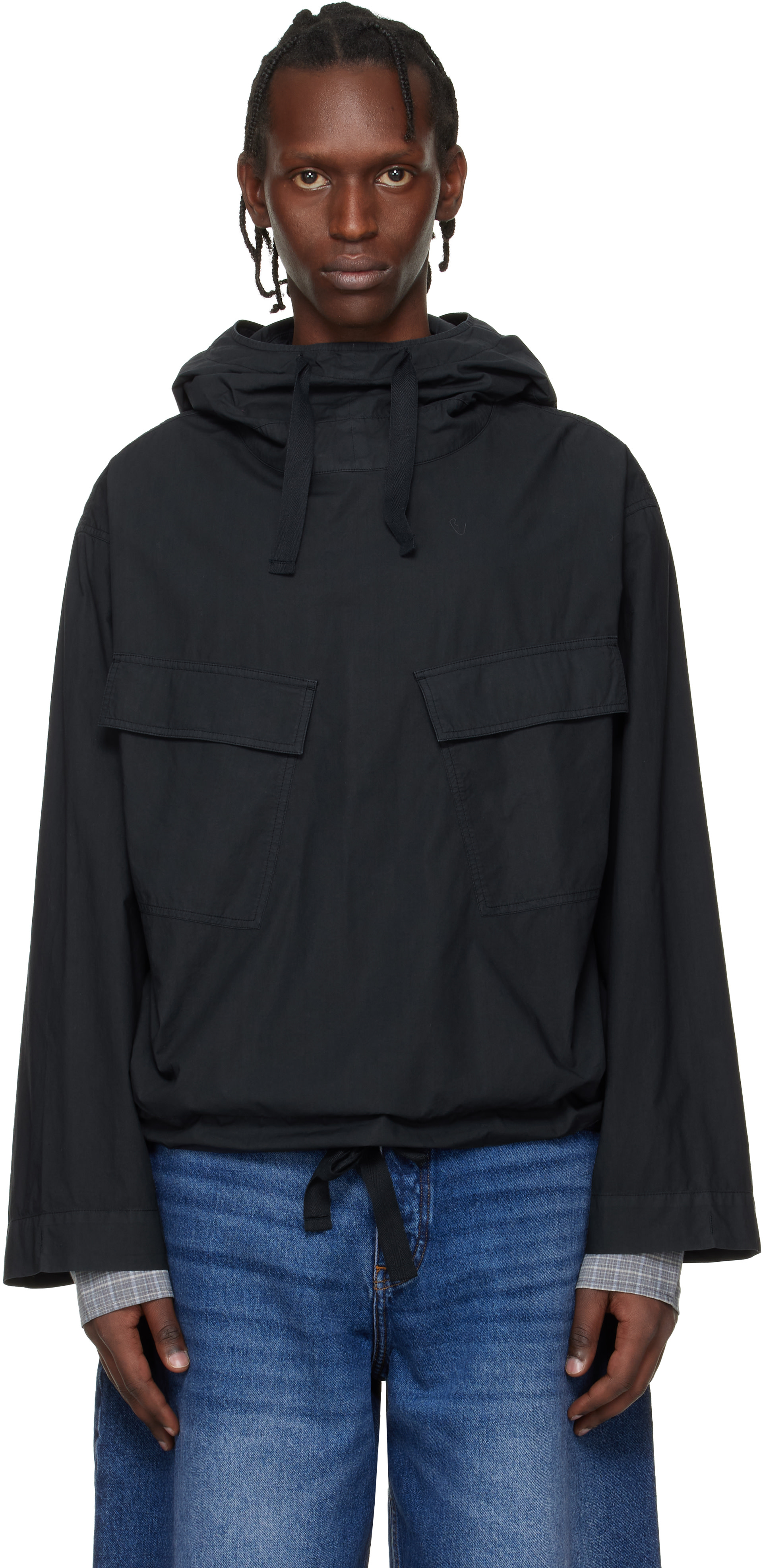 Studio Nicholson: Navy Aaron Levine Edition Kirby Popover Jacket