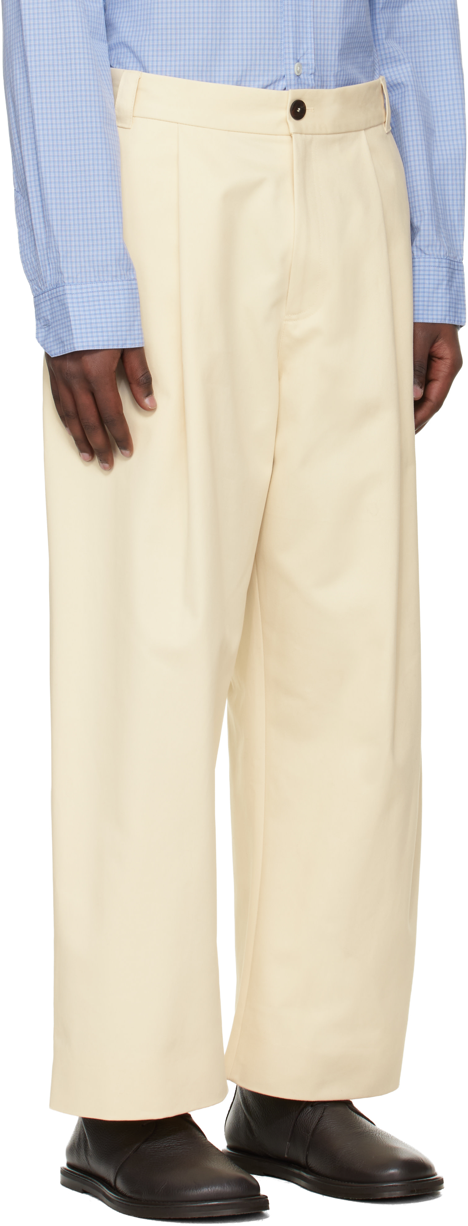 Studio Nicholson - Pantalon Sorte blanc cassé