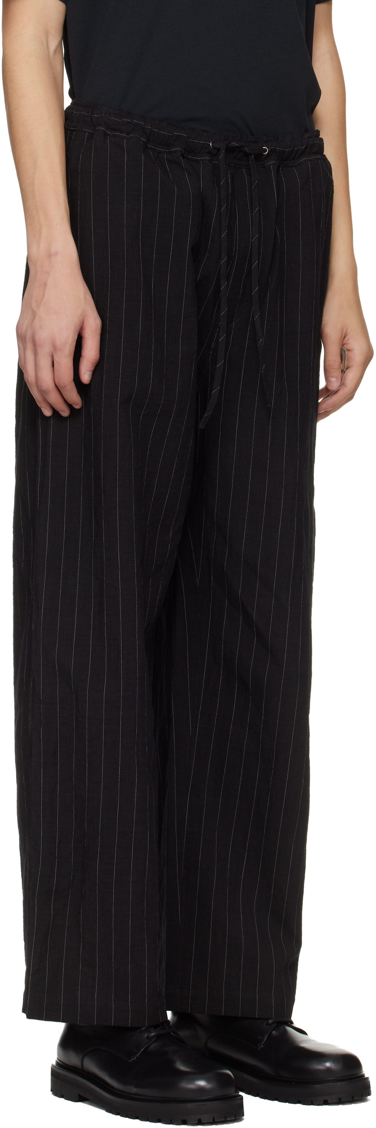 Studio Nicholson - Black Sonny Pinstripe Trousers