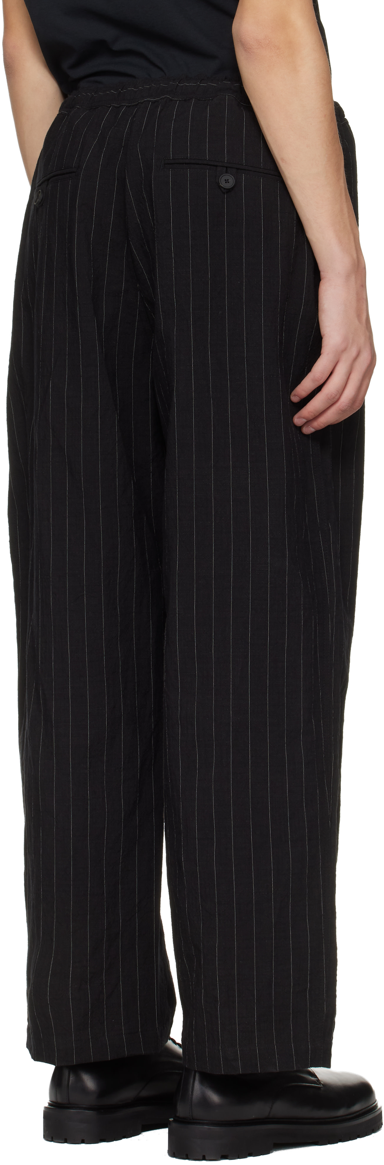 Studio Nicholson - Black Sonny Pinstripe Trousers