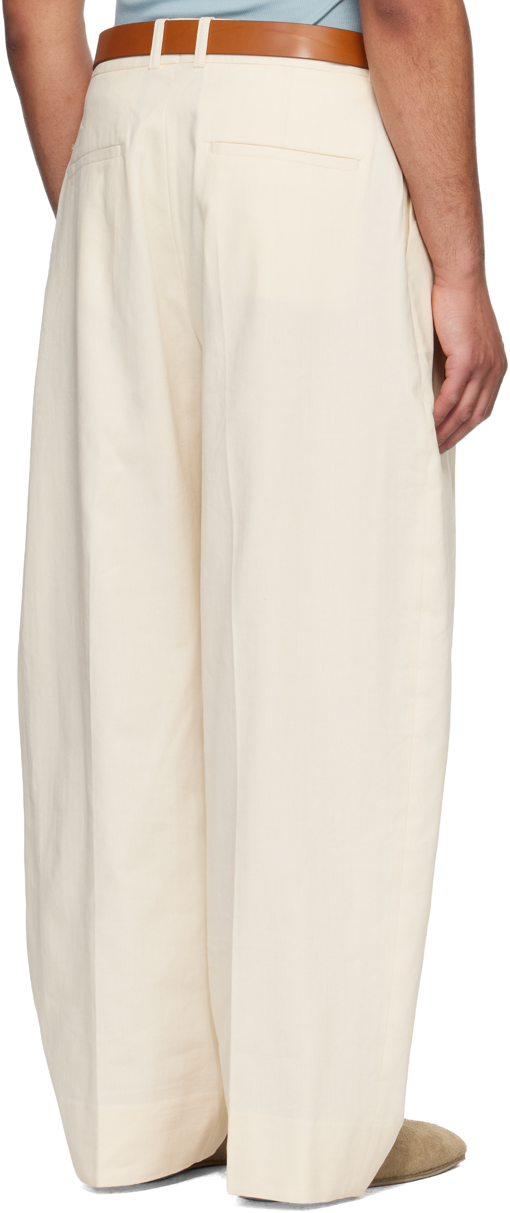 Studio Nicholson - Pantalon Pull blanc cassé