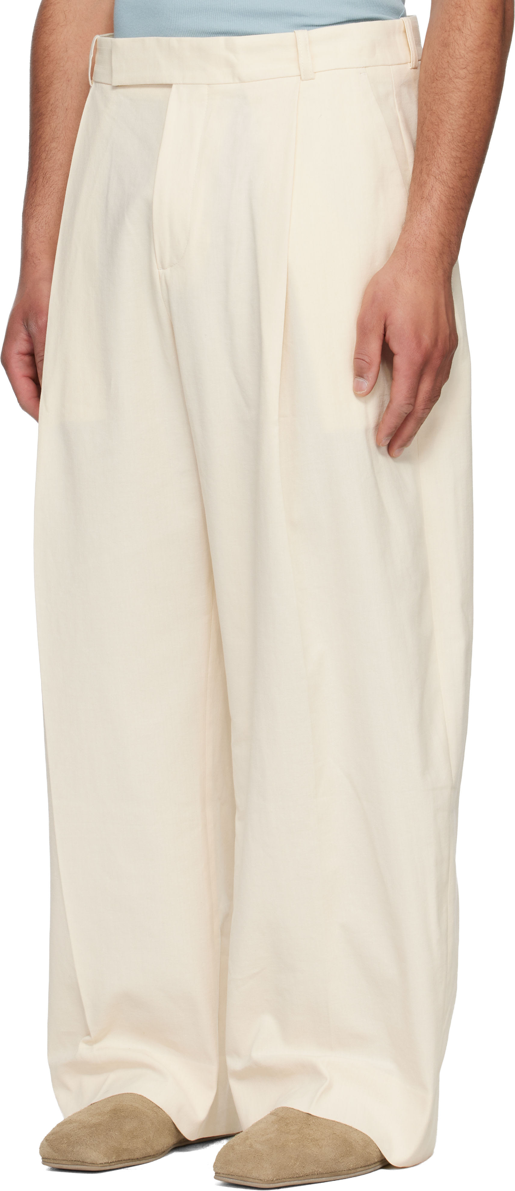 Studio Nicholson - Pantalon Pull blanc cassé