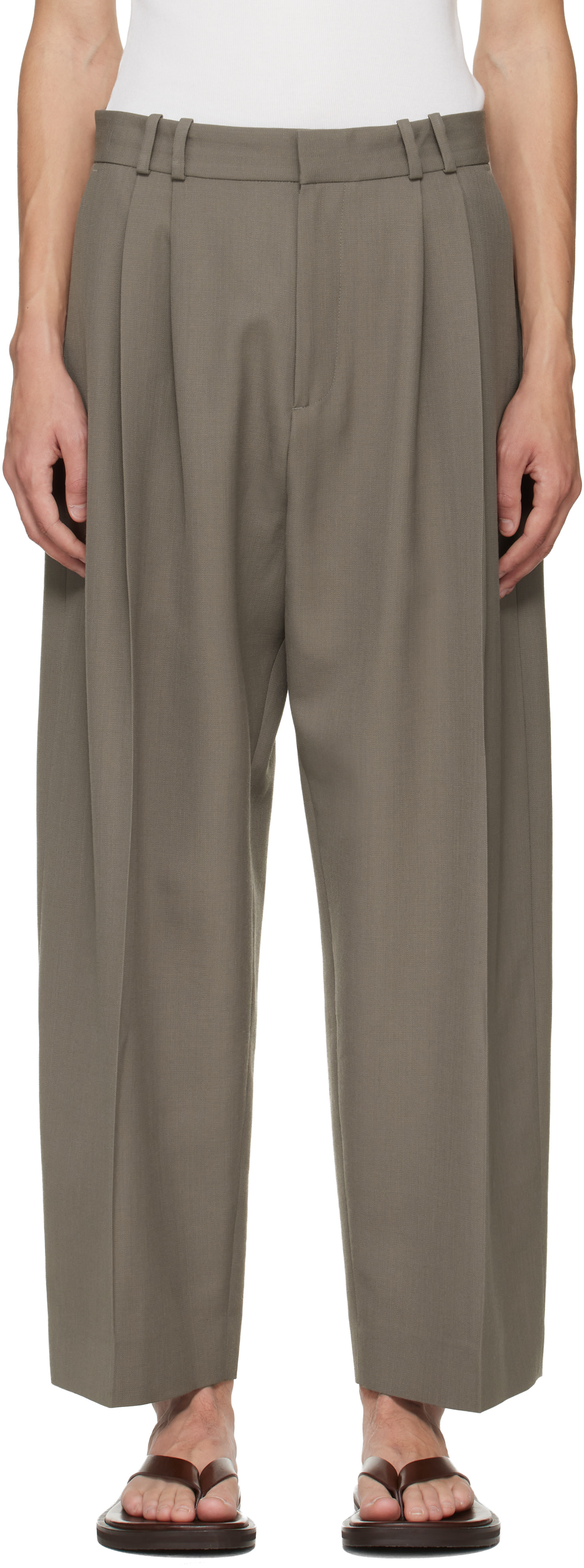 Studio Nicholson - Pantalon Line kaki