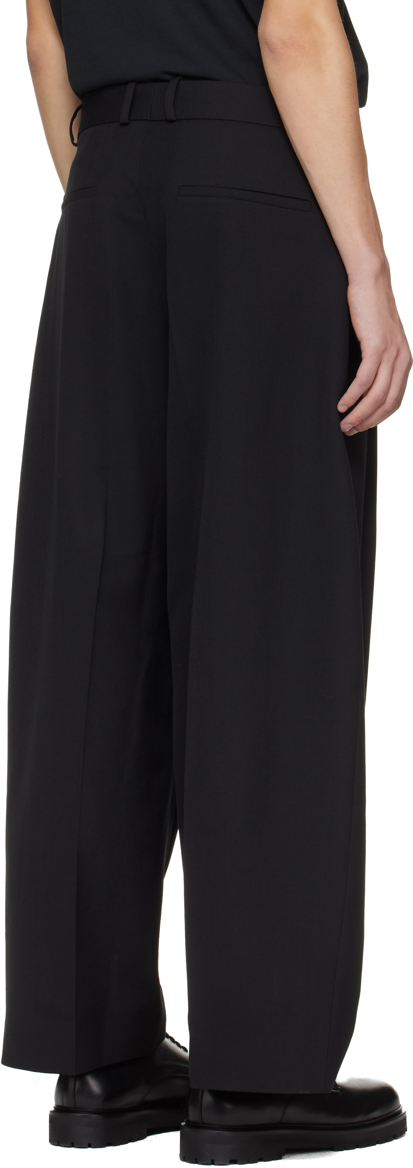 Studio Nicholson: Black Line Trousers | SSENSE